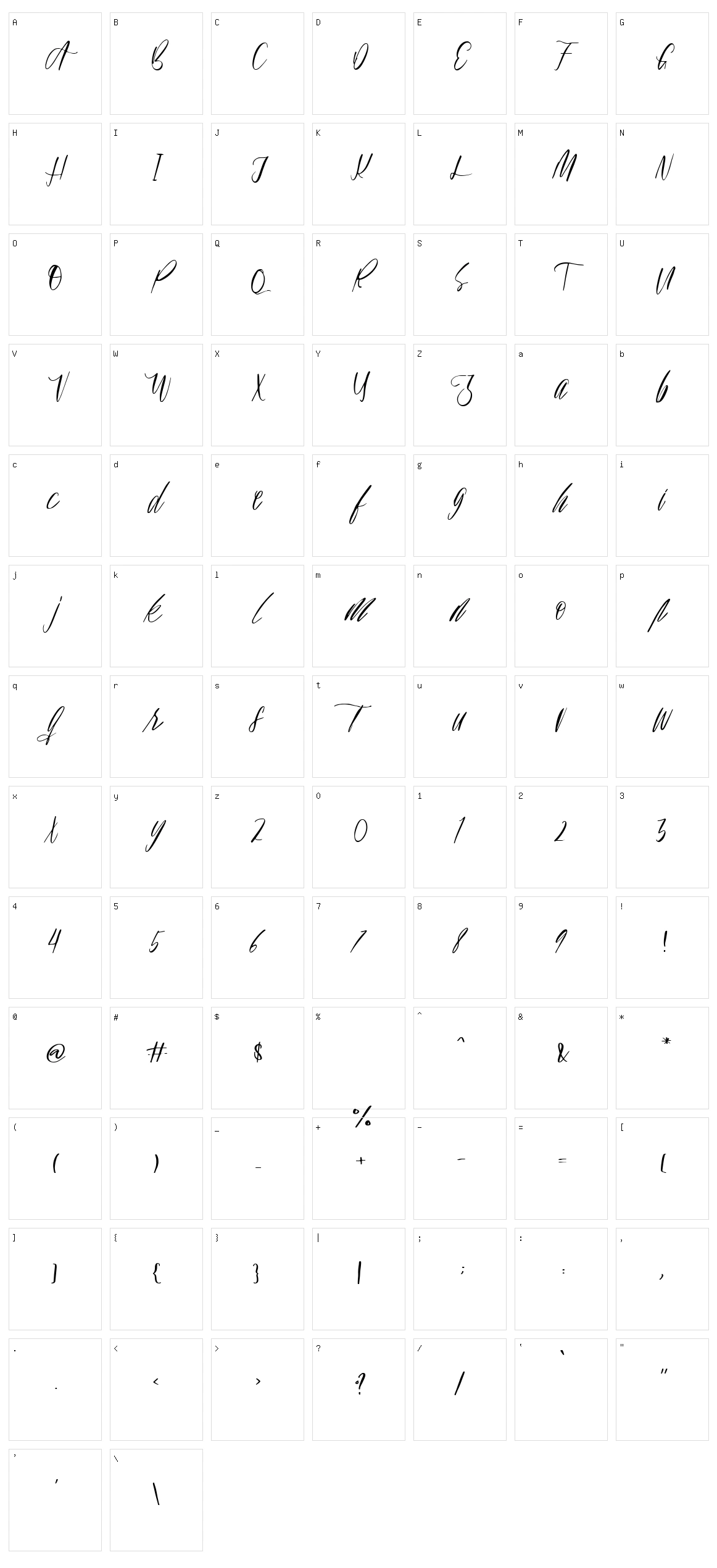 Bellorina Character Set