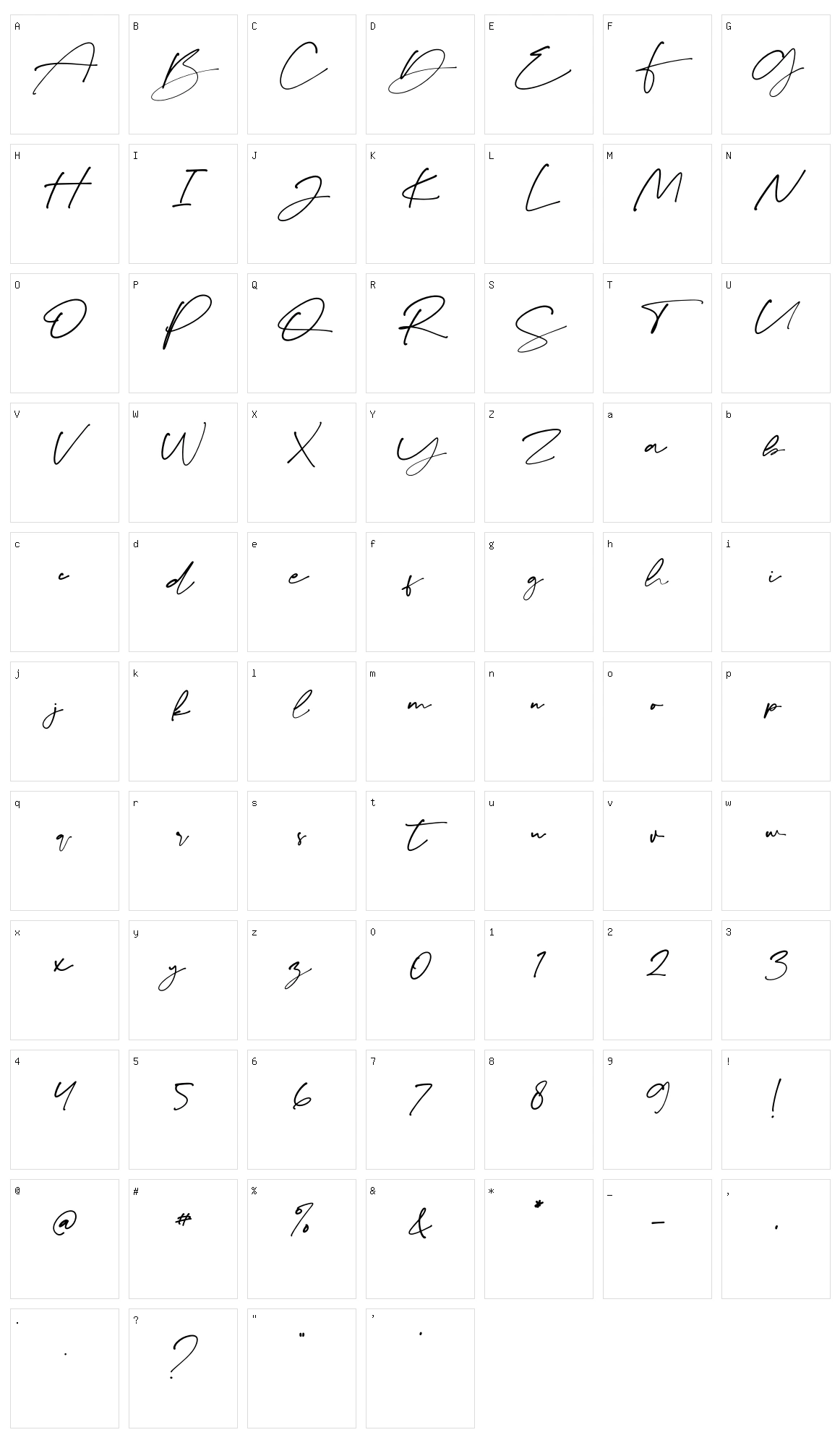 Belove Character Set