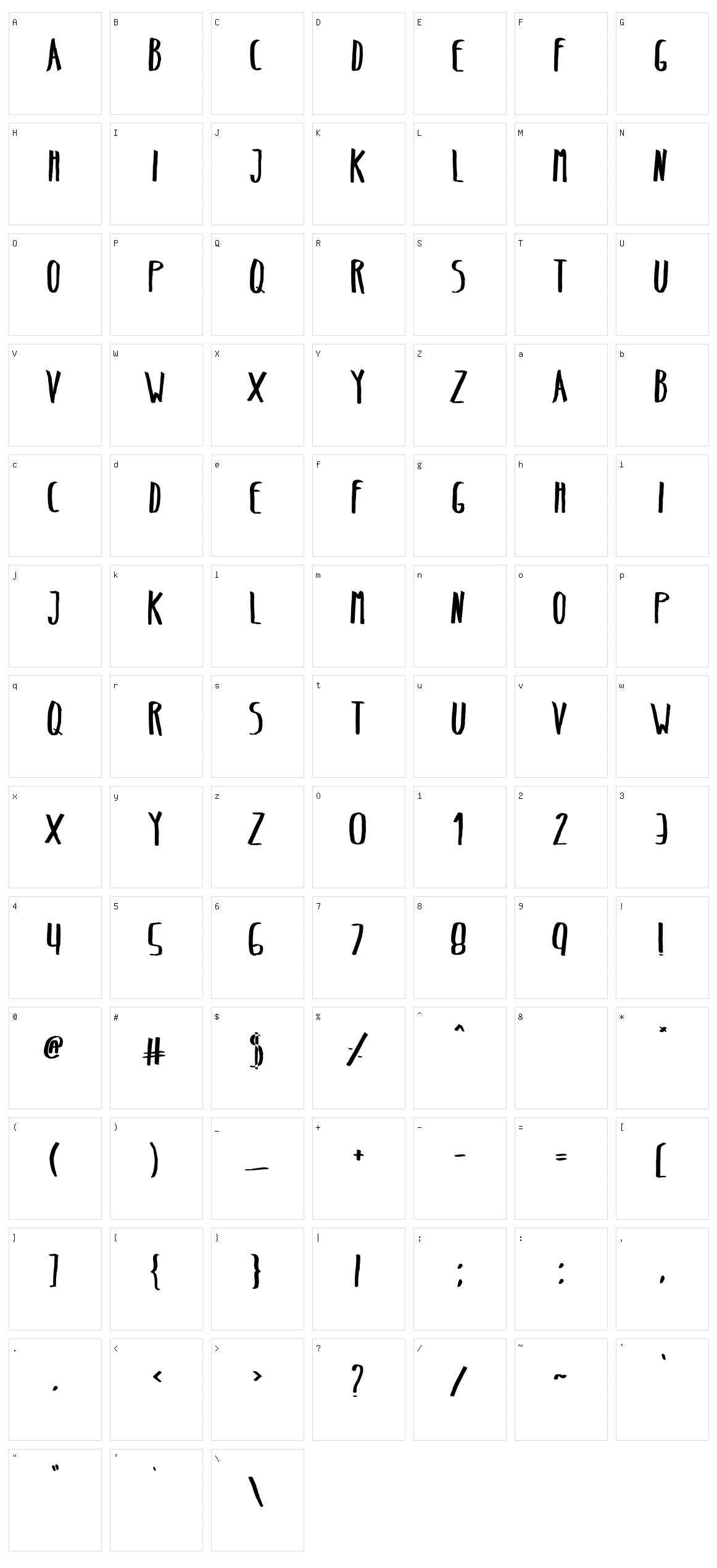 Belta Character Set