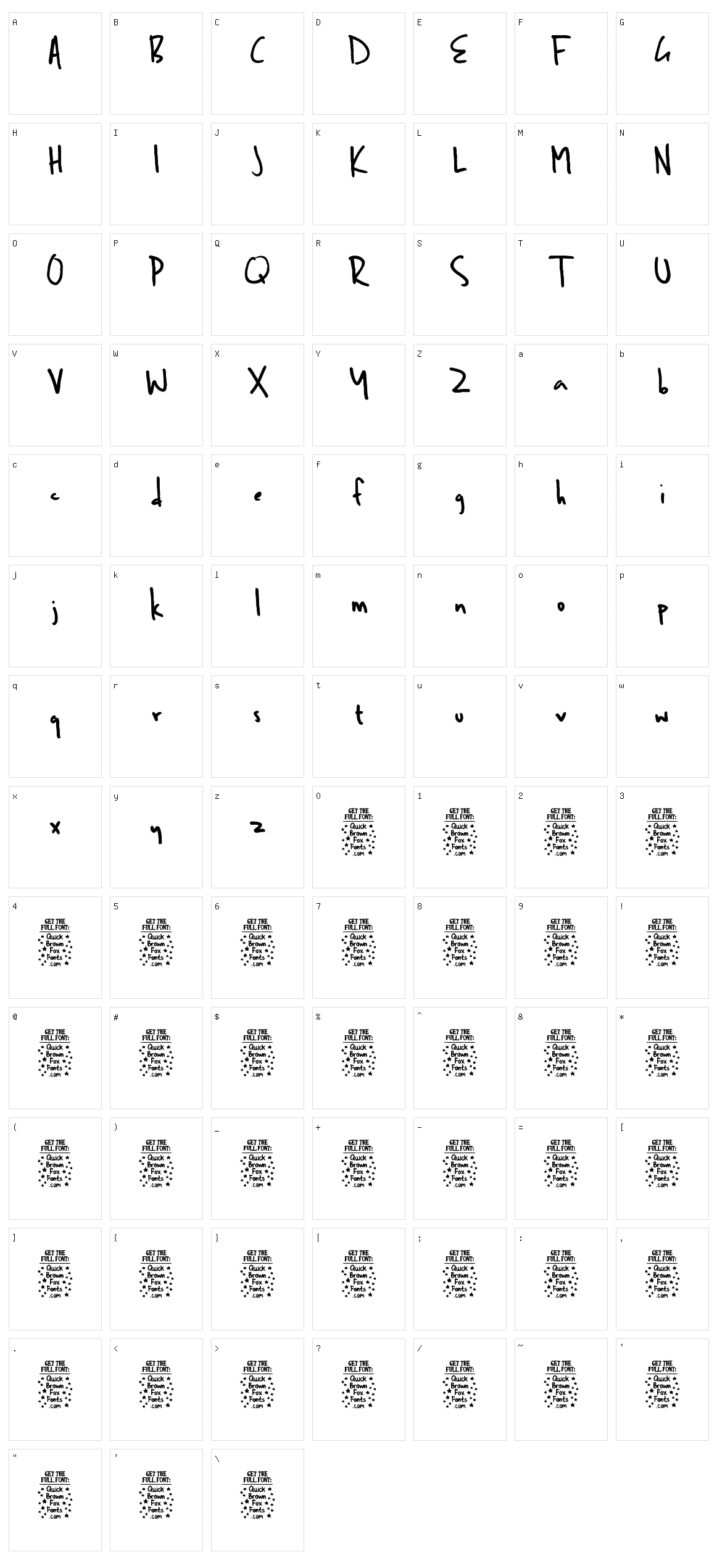 Ben Brown Character Set