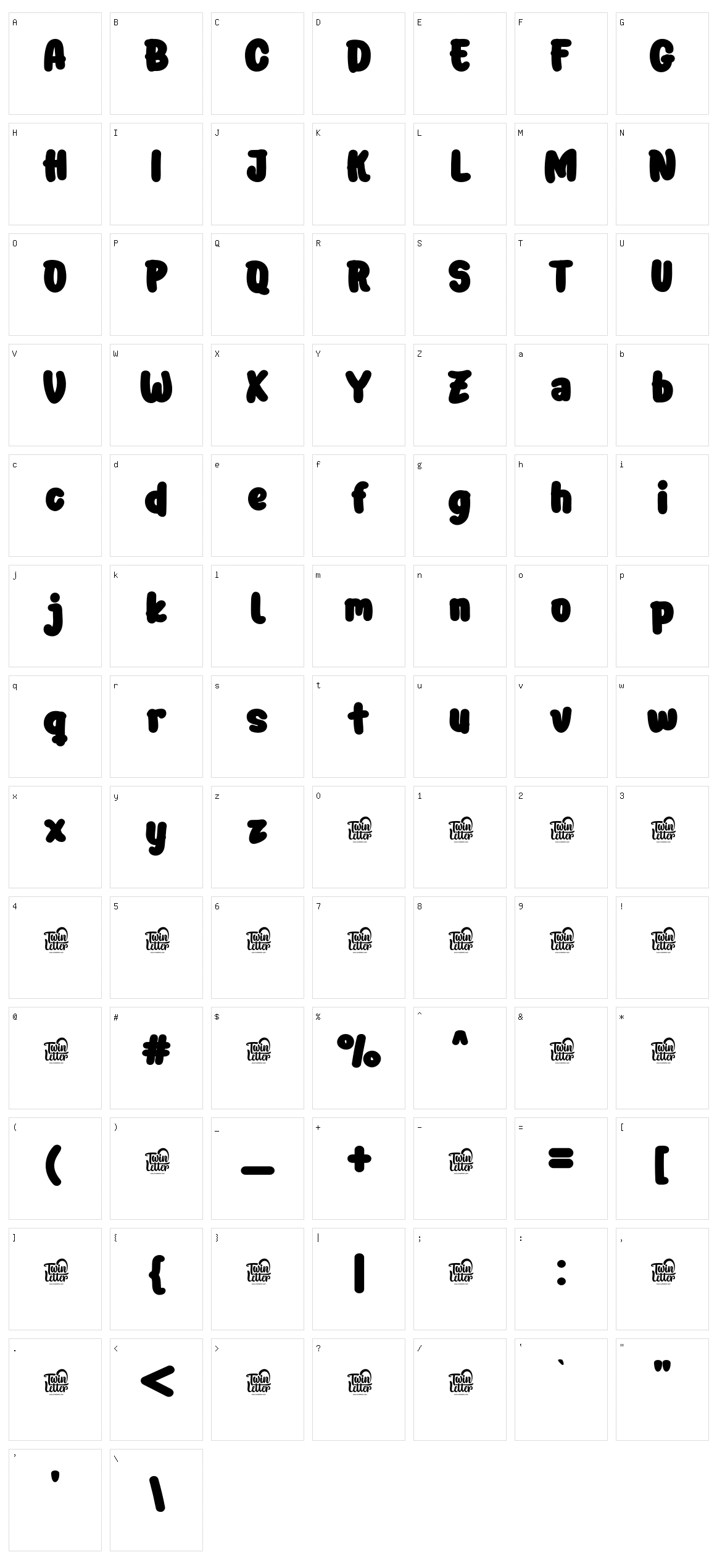 Benah Character Set