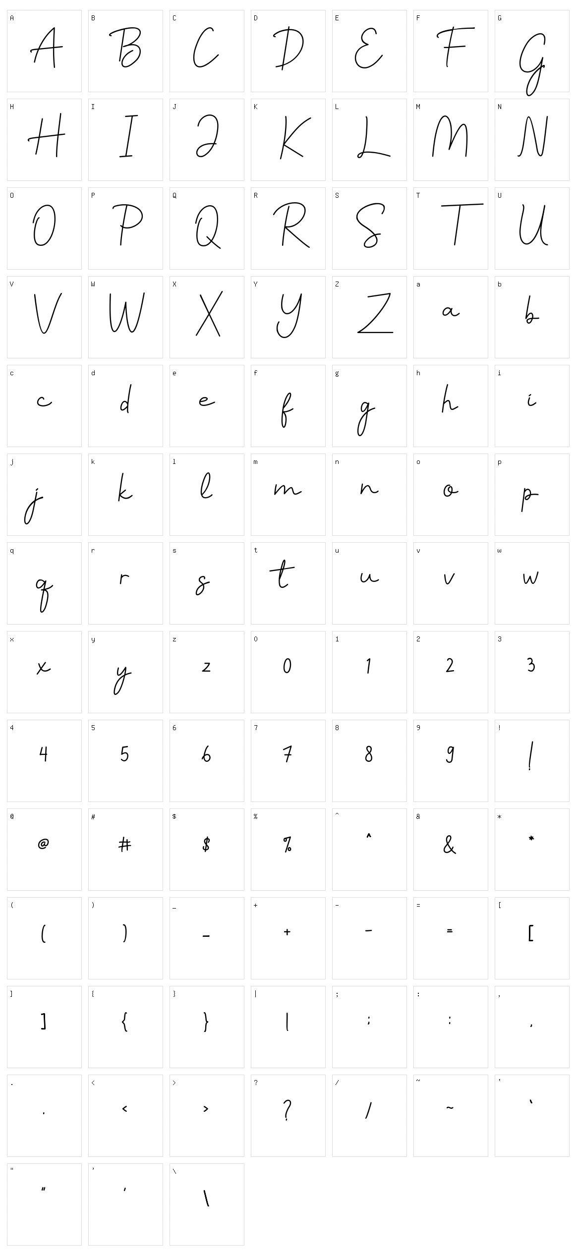 Benalla Character Set