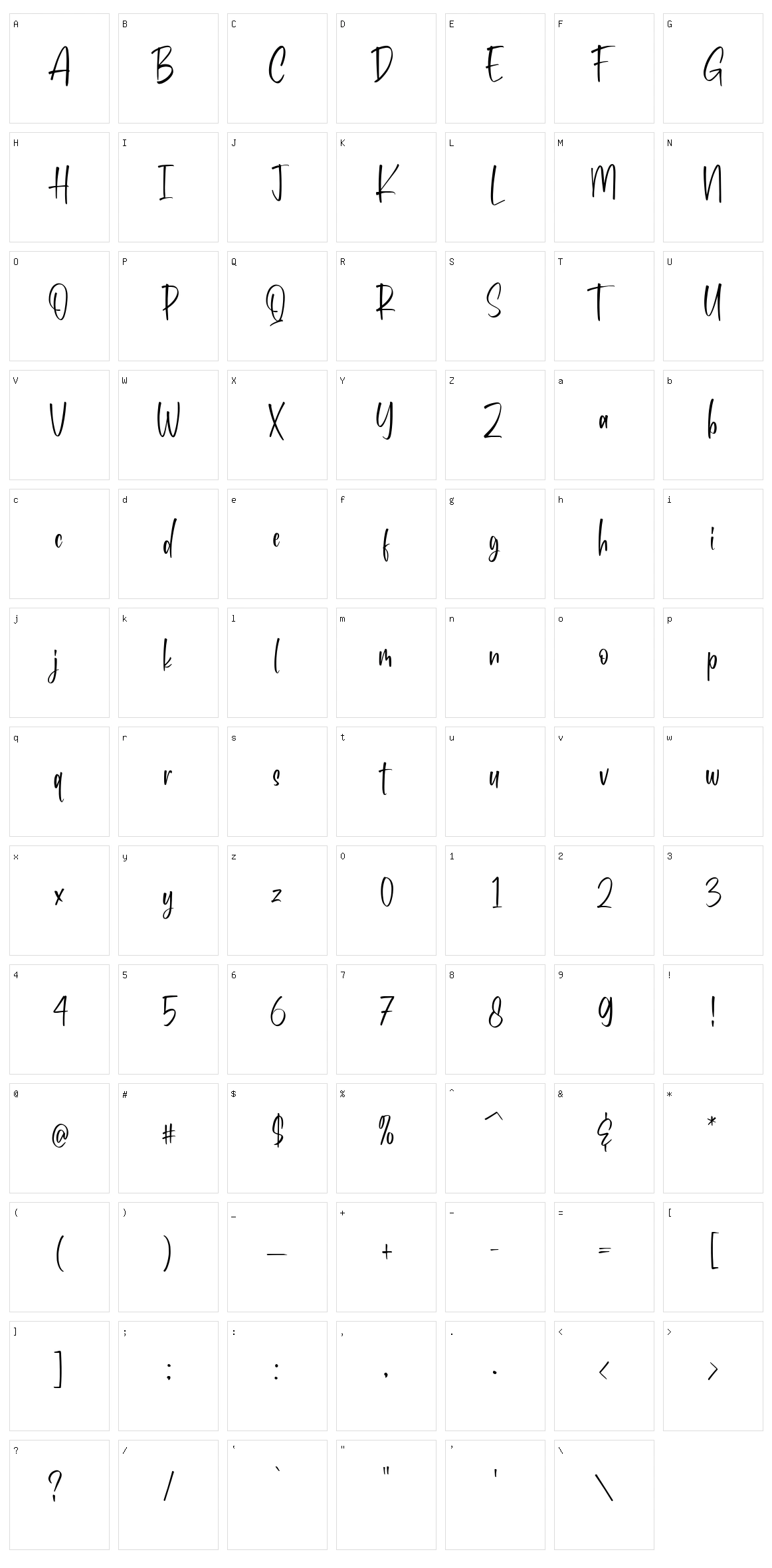 Benchey Character Set