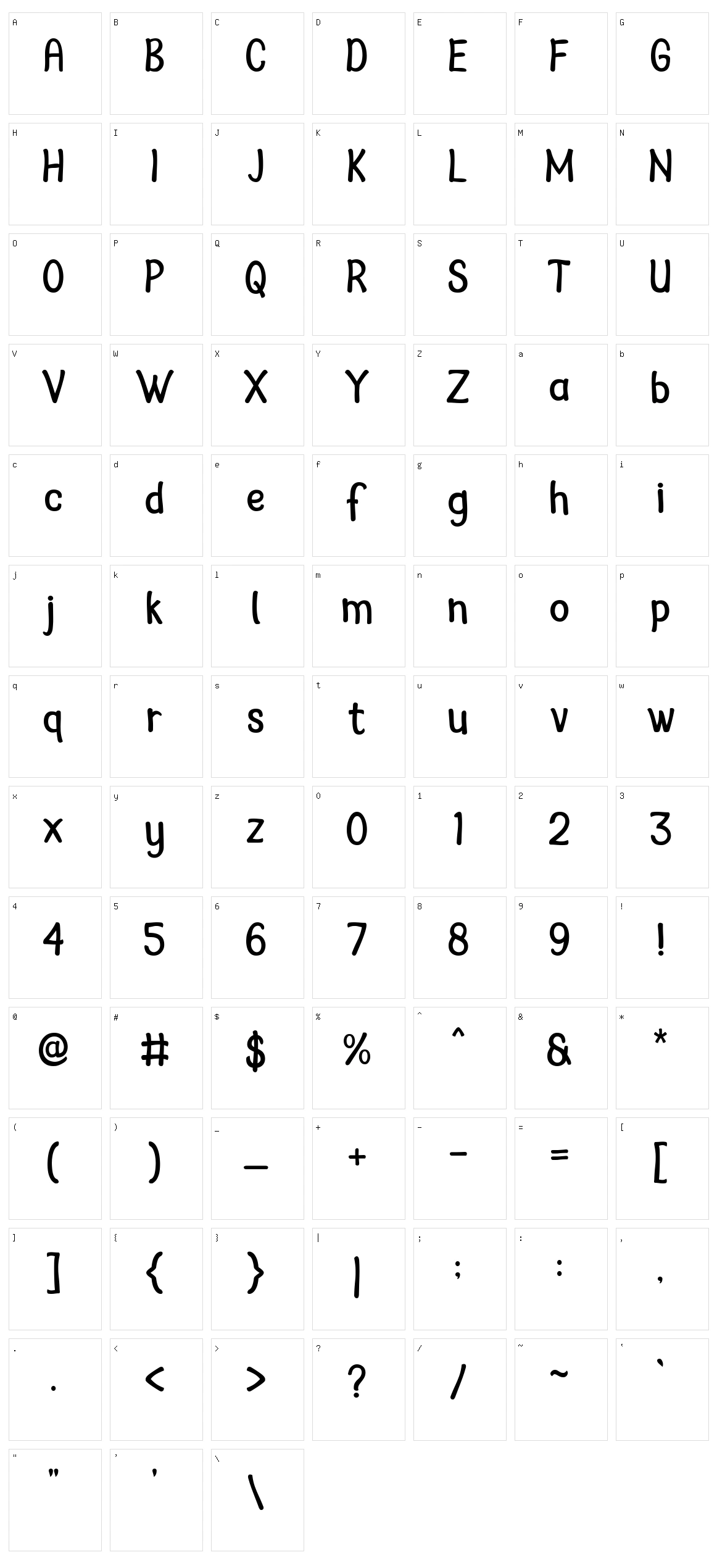 Bencoleng Character Set