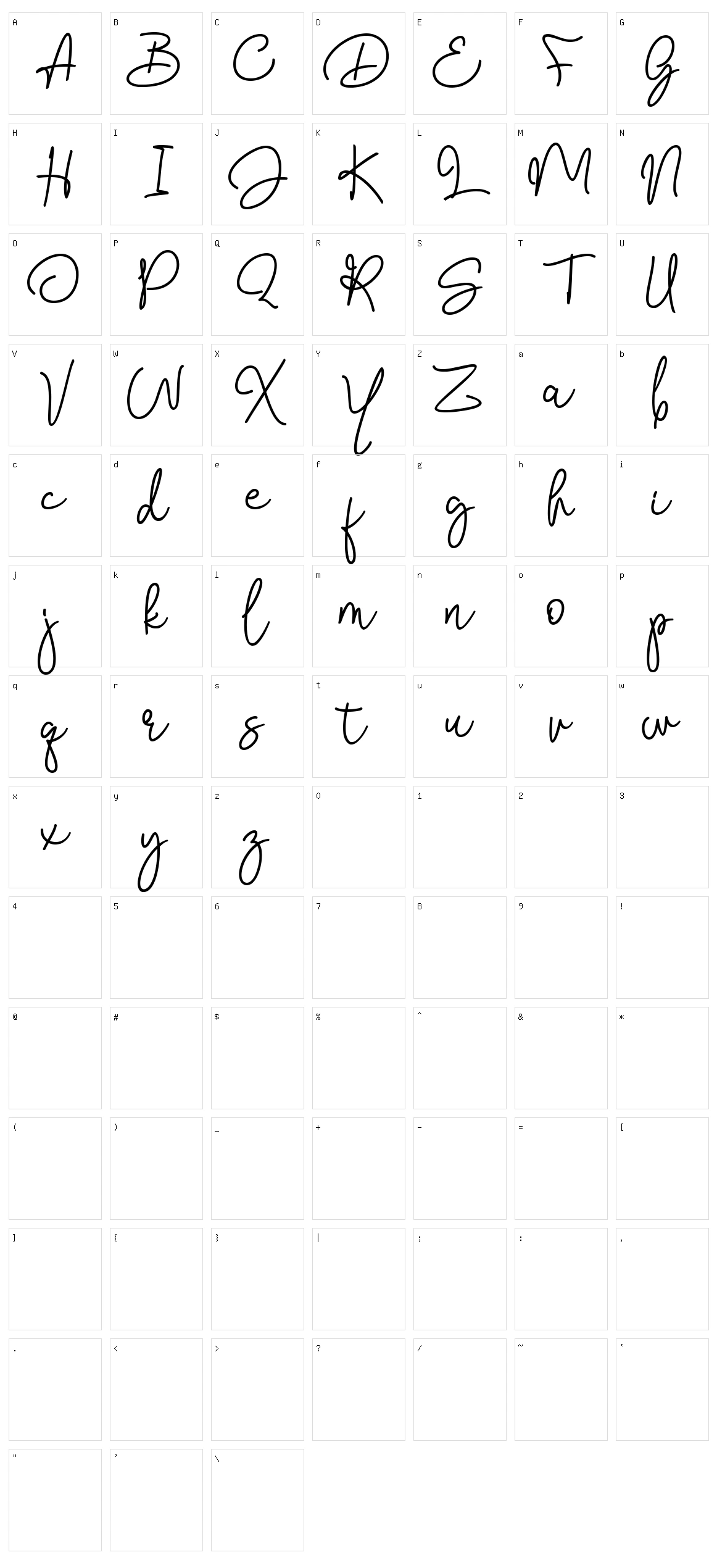 Bendina Sambat Character Set