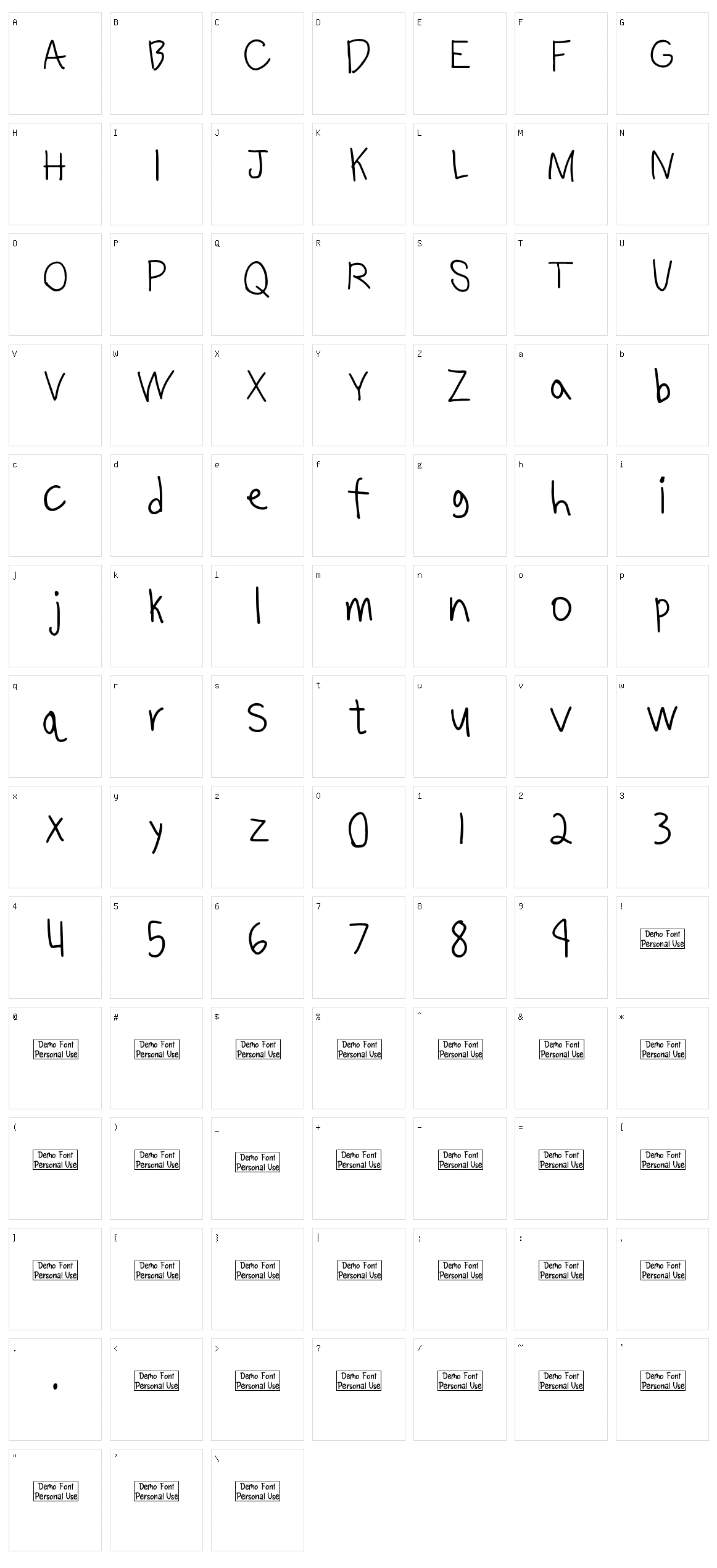 Benjammin Character Set