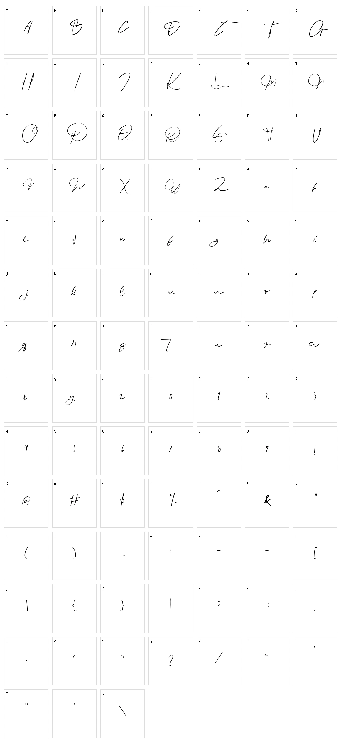 Bensue Character Set
