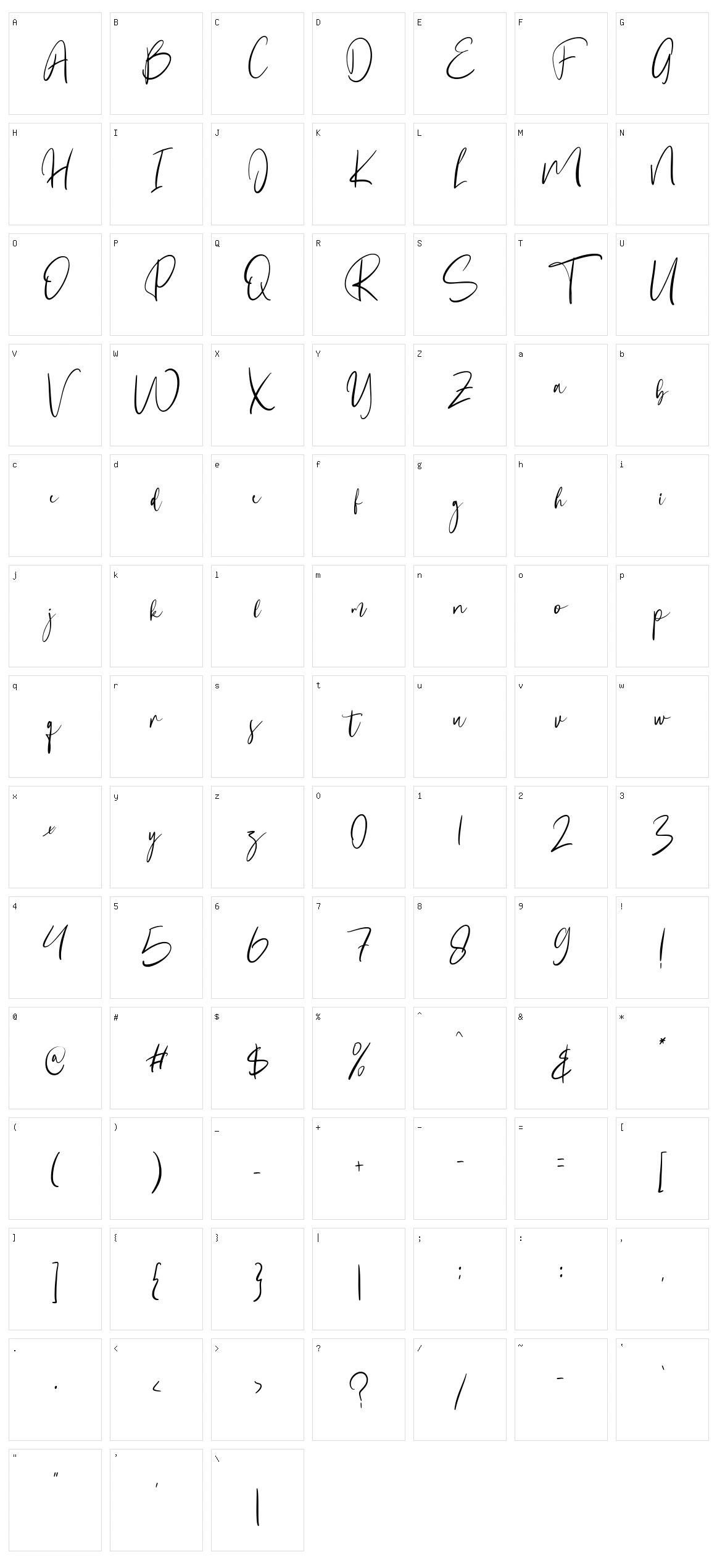 Bentley Character Set