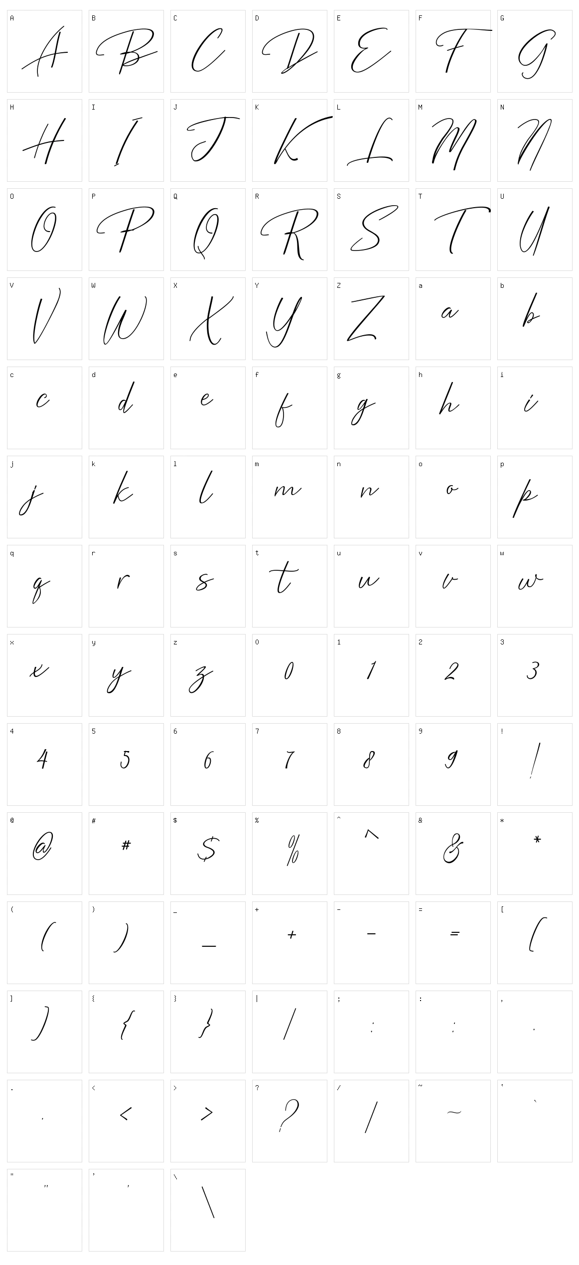 Bentosa Character Set
