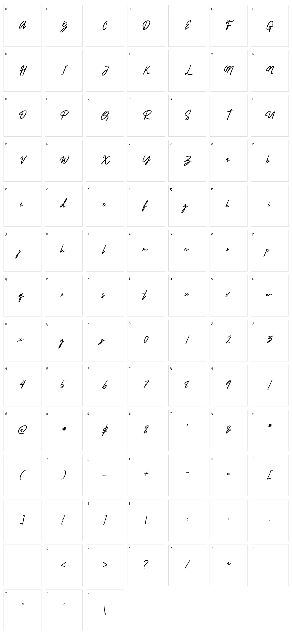 Berlina Signature Character Set