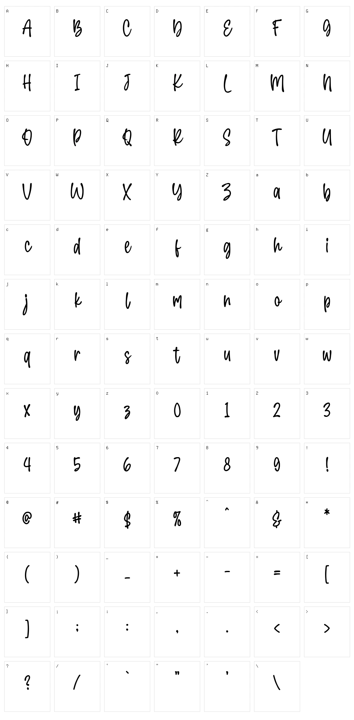 Berlion Character Set