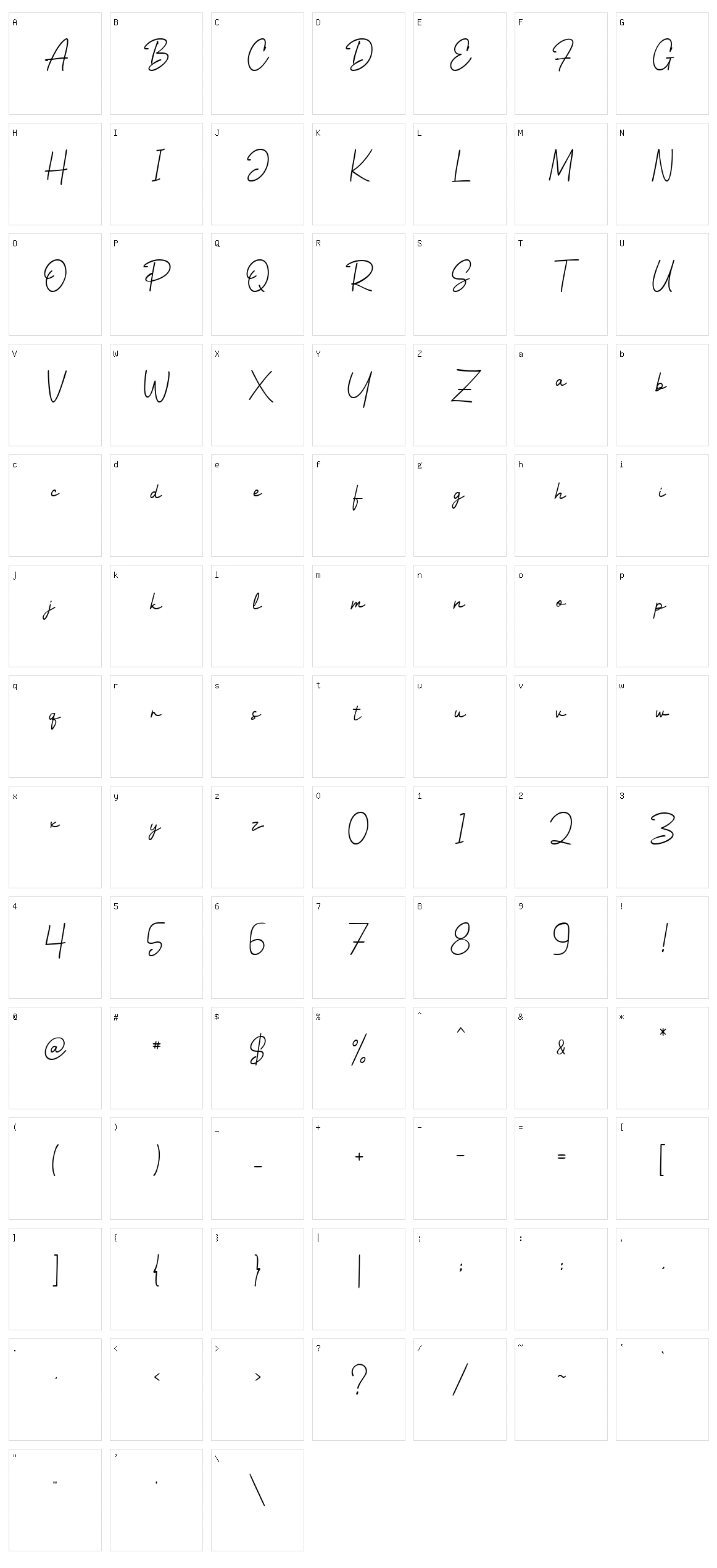 Bernadette Signature Character Set