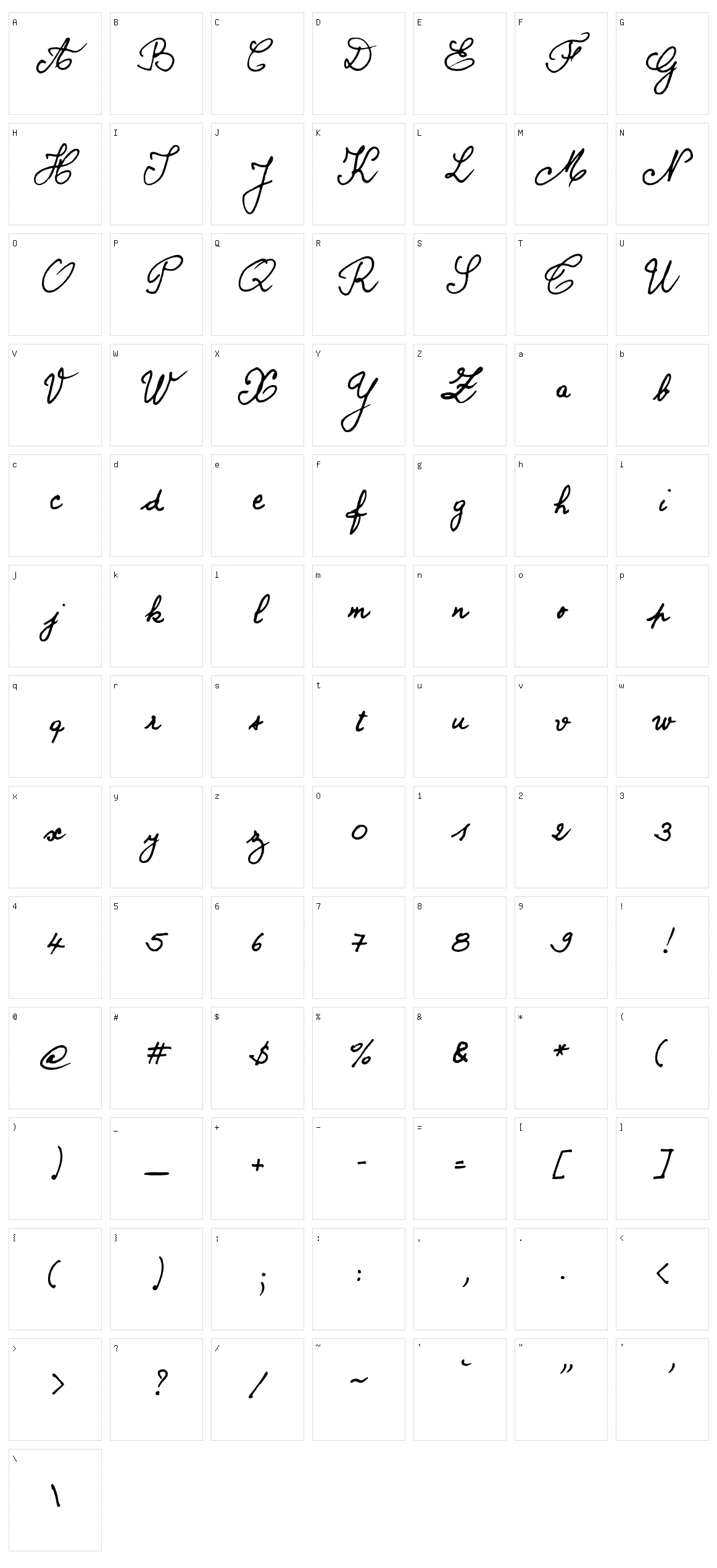 Bernard Character Set