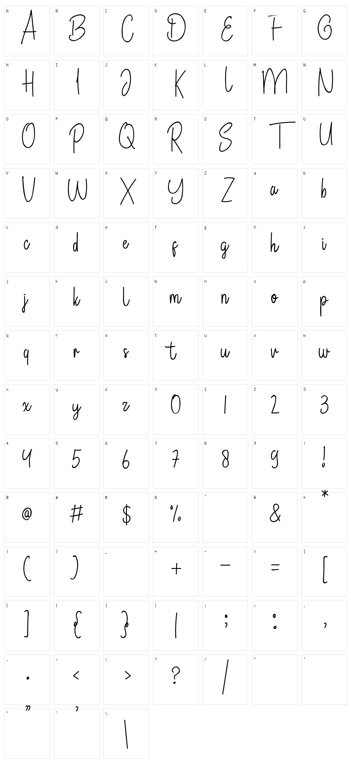 Bertany Character Set