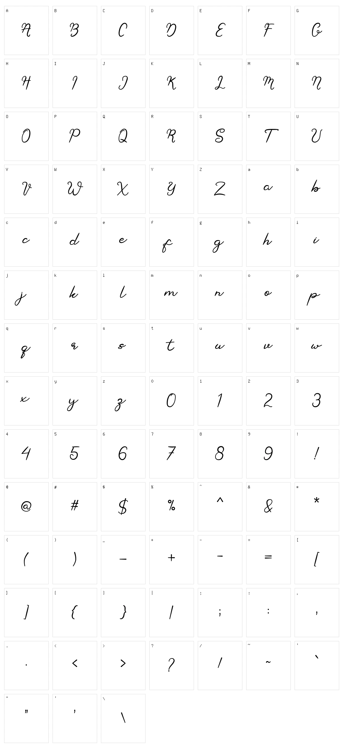 Berthan Character Set