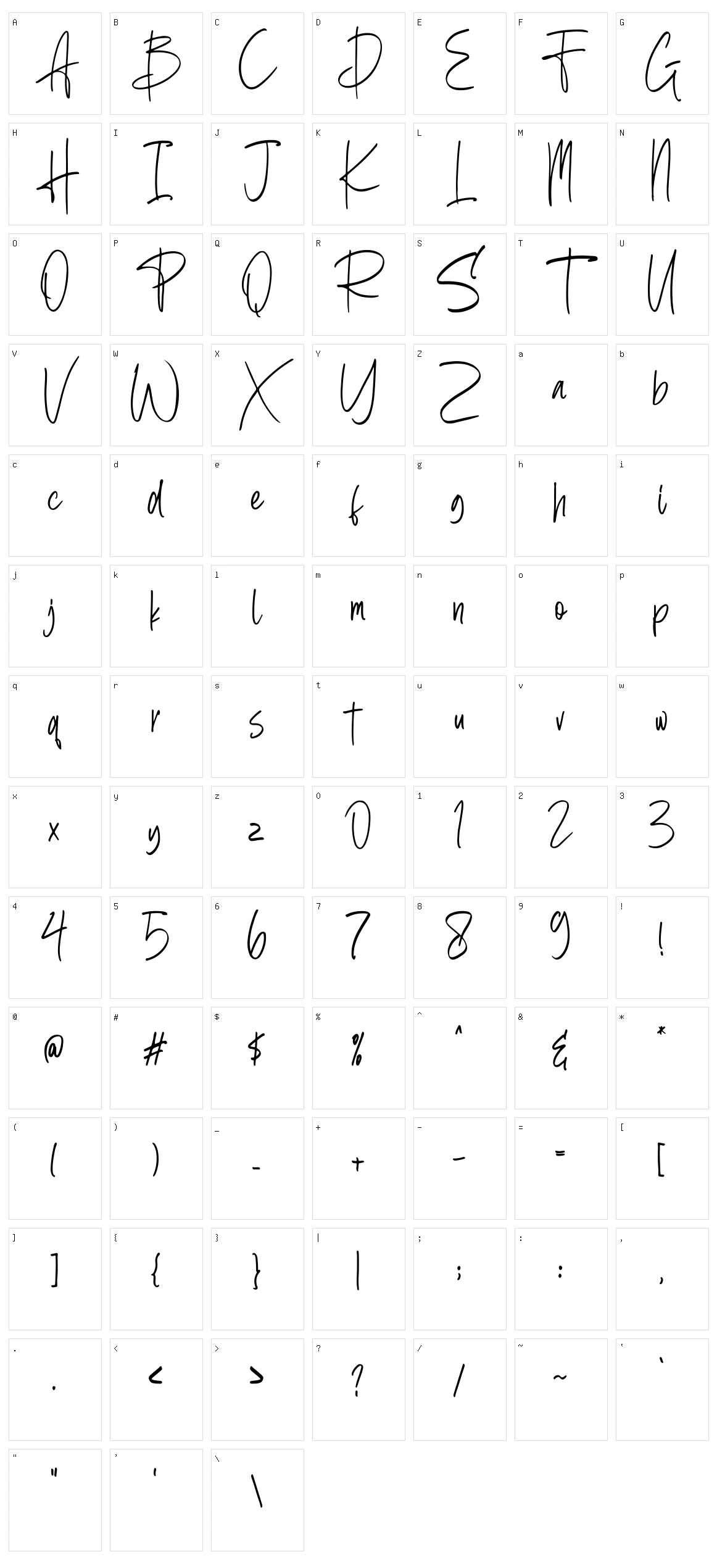 Berthusen Character Set
