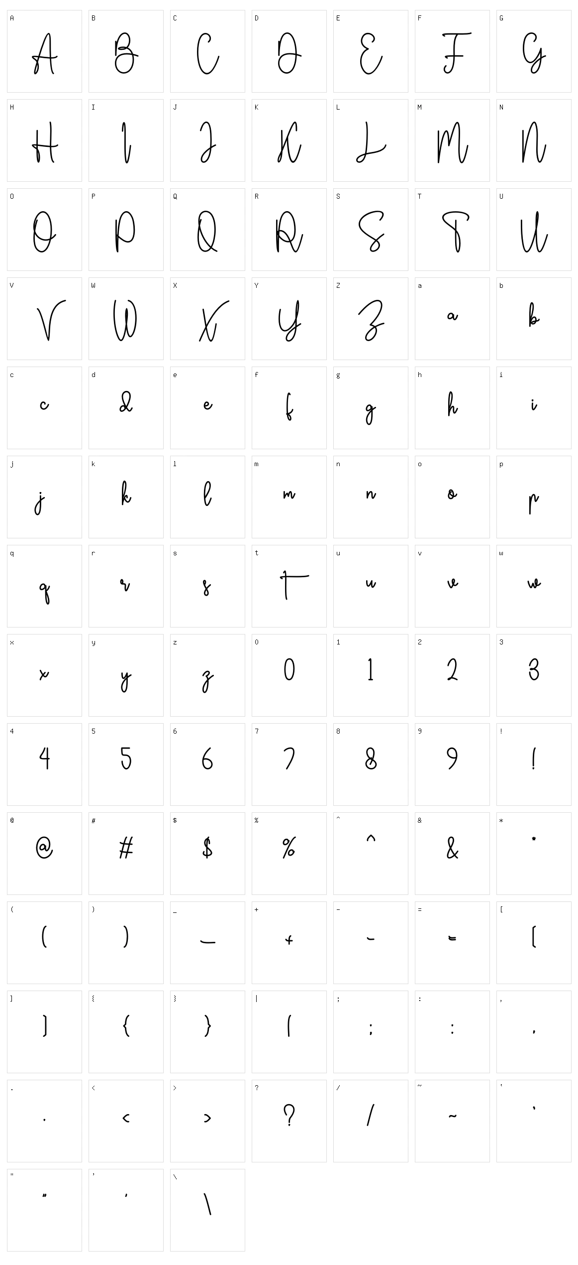 Bertrade Character Set