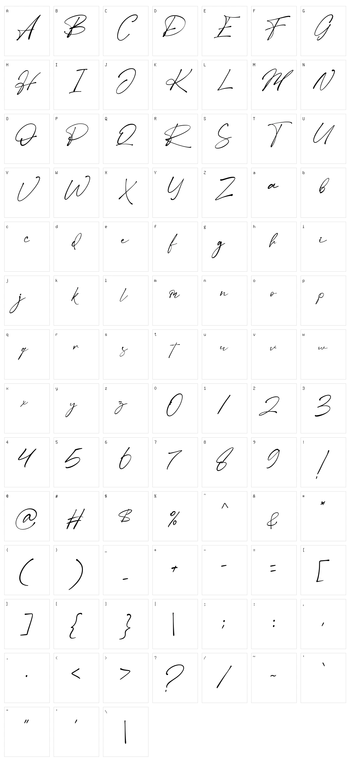 Betmo Character Set