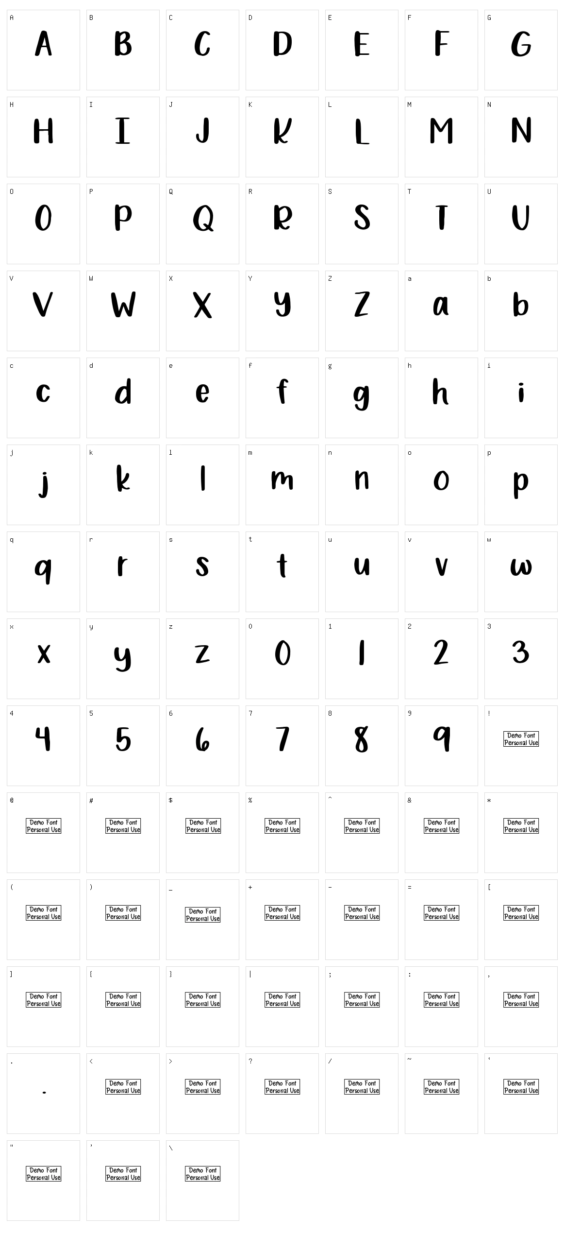 Bewilderment Character Set