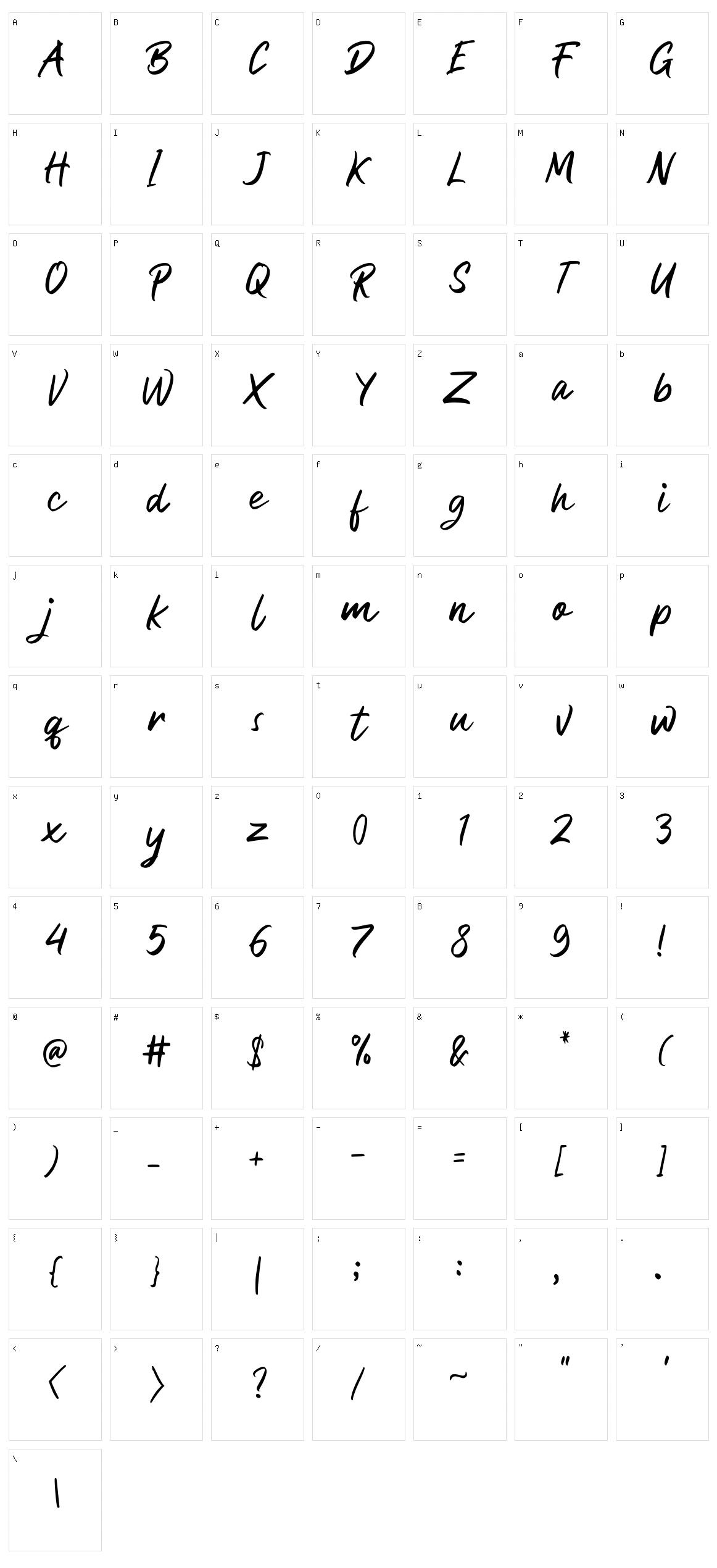 Bezitta Character Set