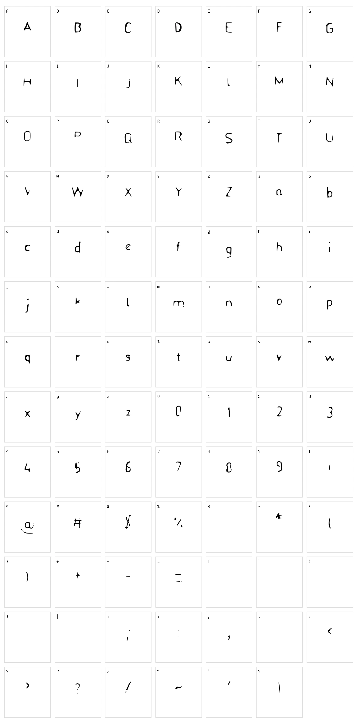 BFStencil Character Set