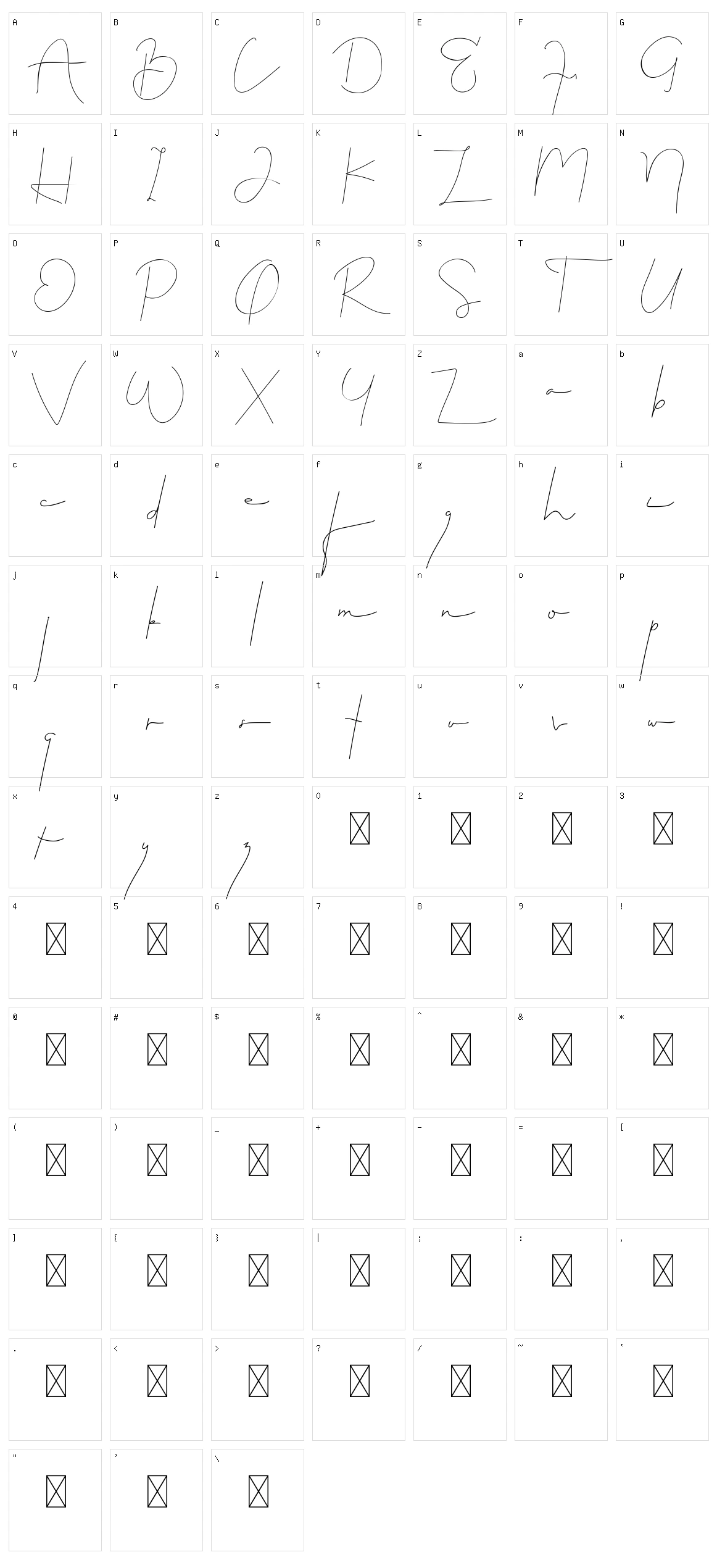 Bhalbino Character Set