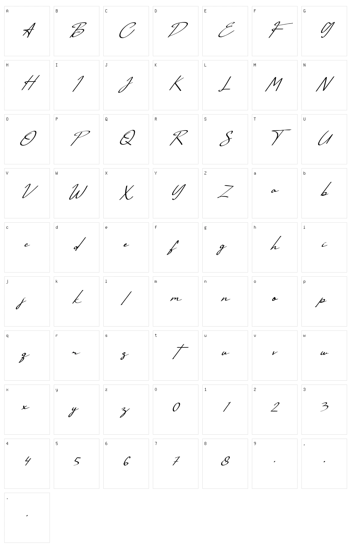 Bhenay Signature Character Set