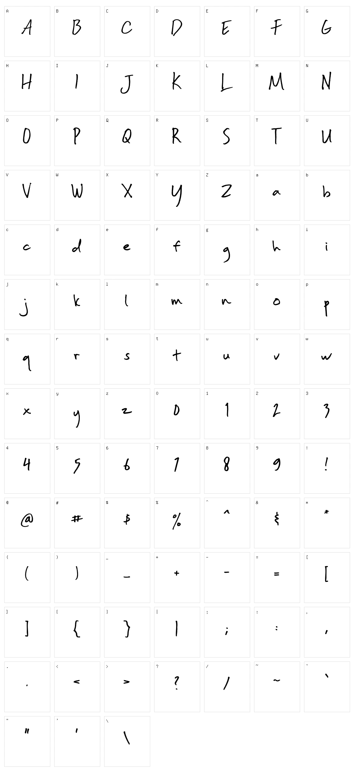 Biasa Character Set