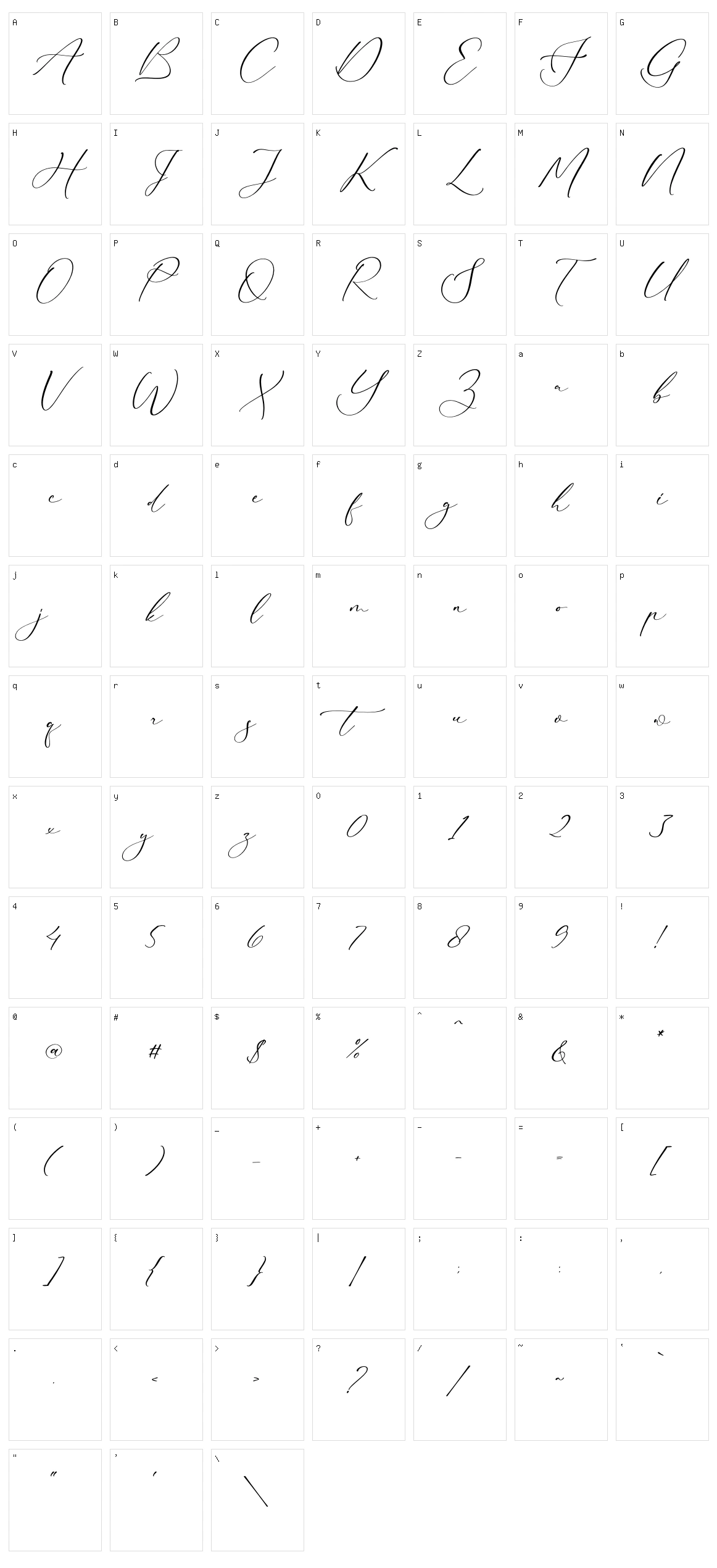 Bidalari Hearter Character Set