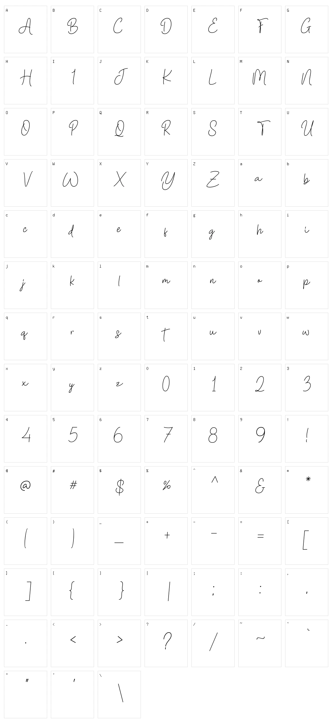 Bidatha Signature Character Set