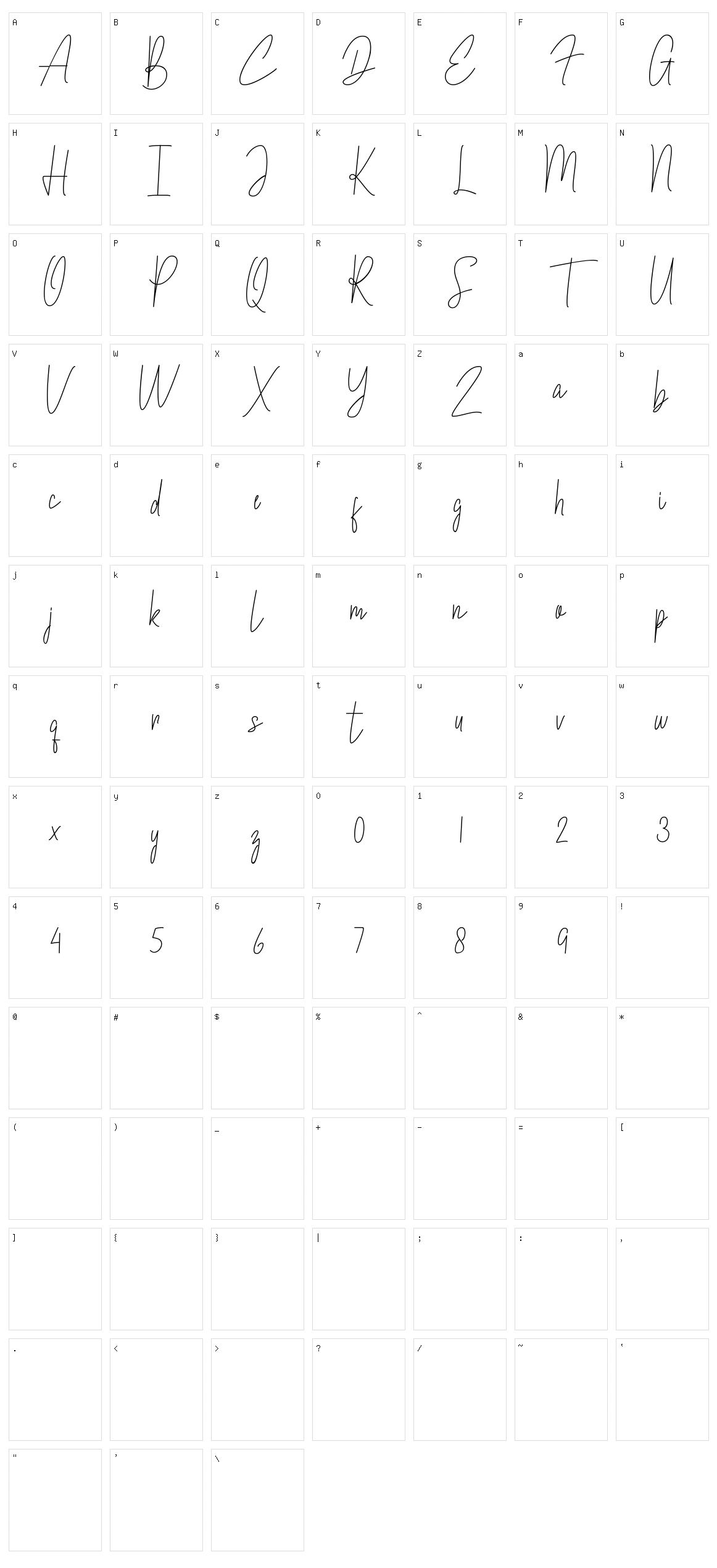 Biellsa Character Set
