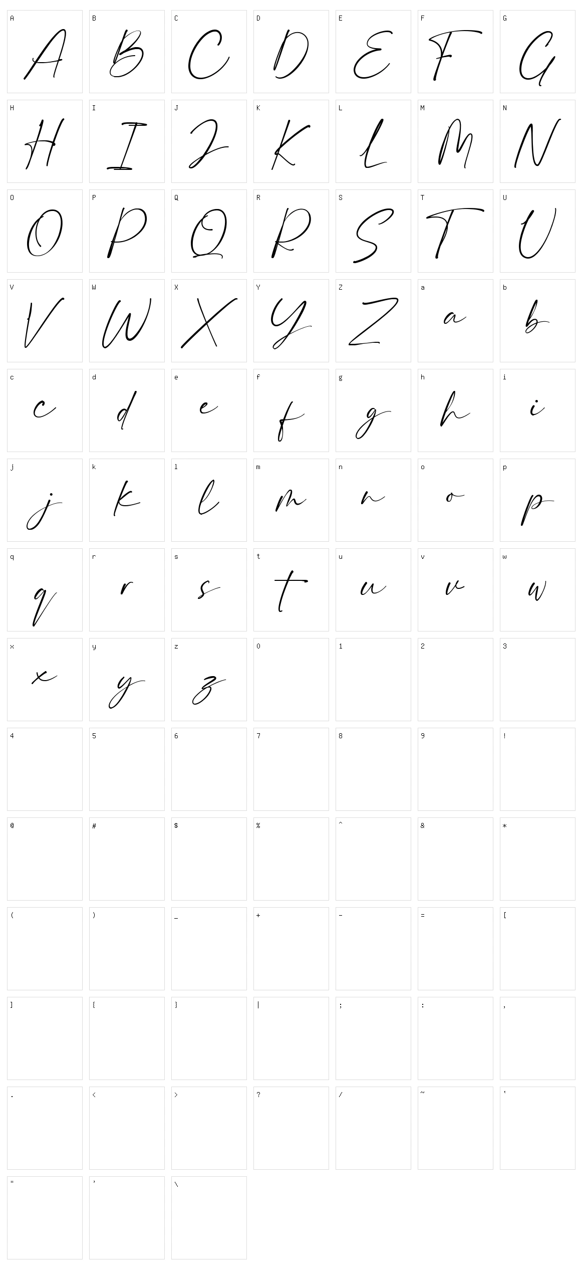 Bierang Character Set