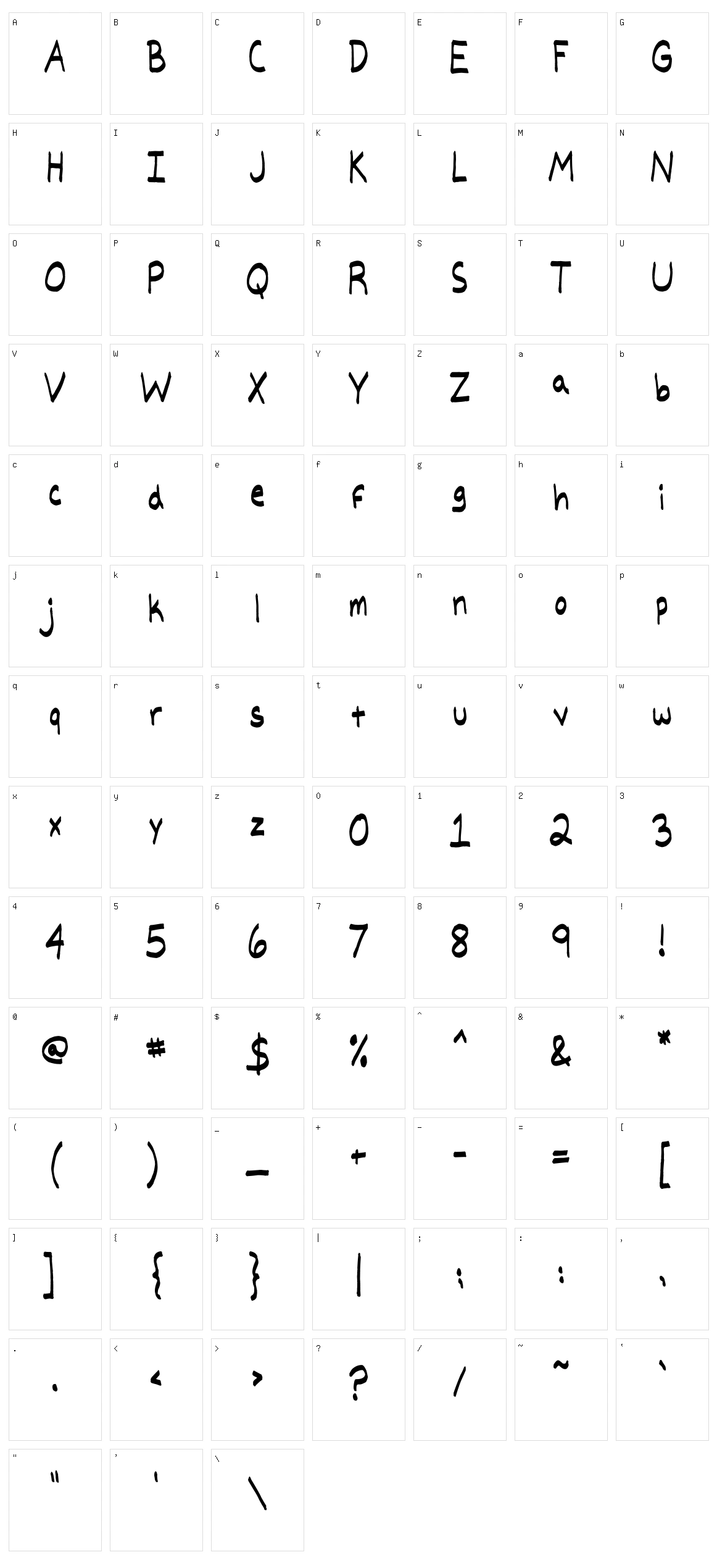 Big Marker Character Set