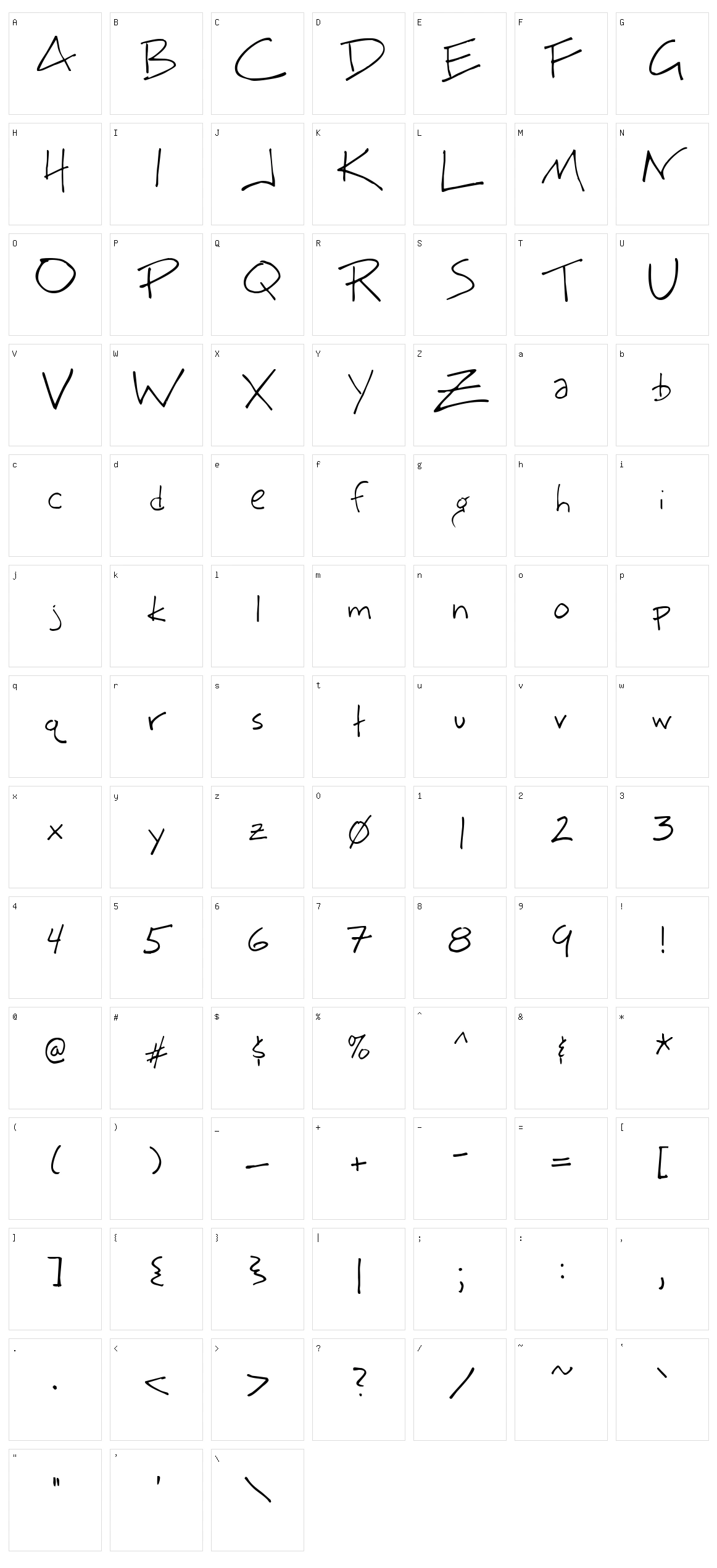 Big Mister C Character Set