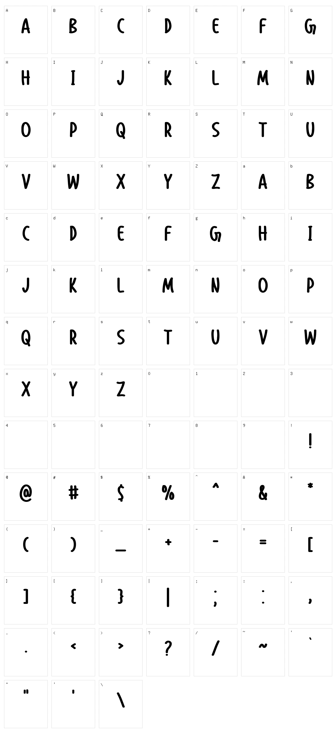 Big Wish Character Set