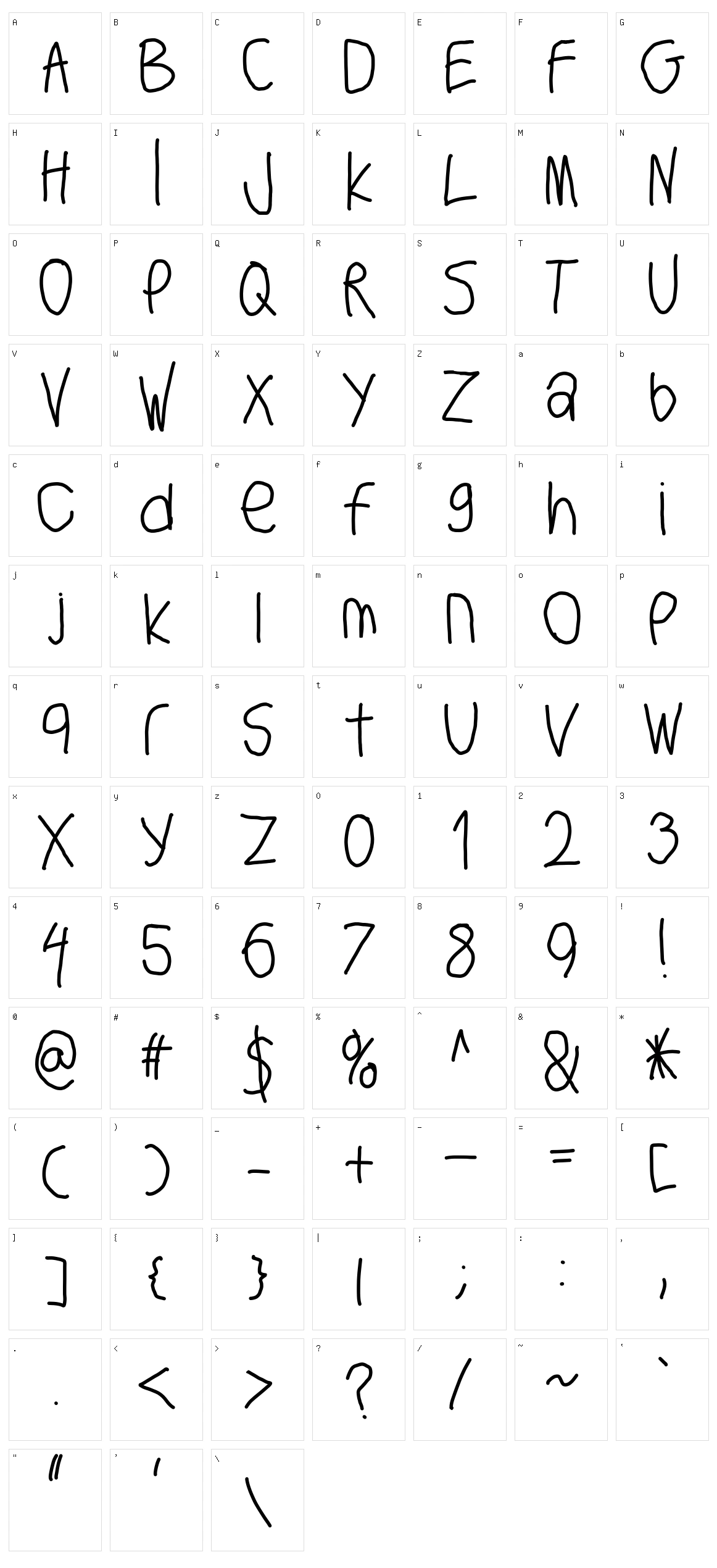 Big Writer Character Set