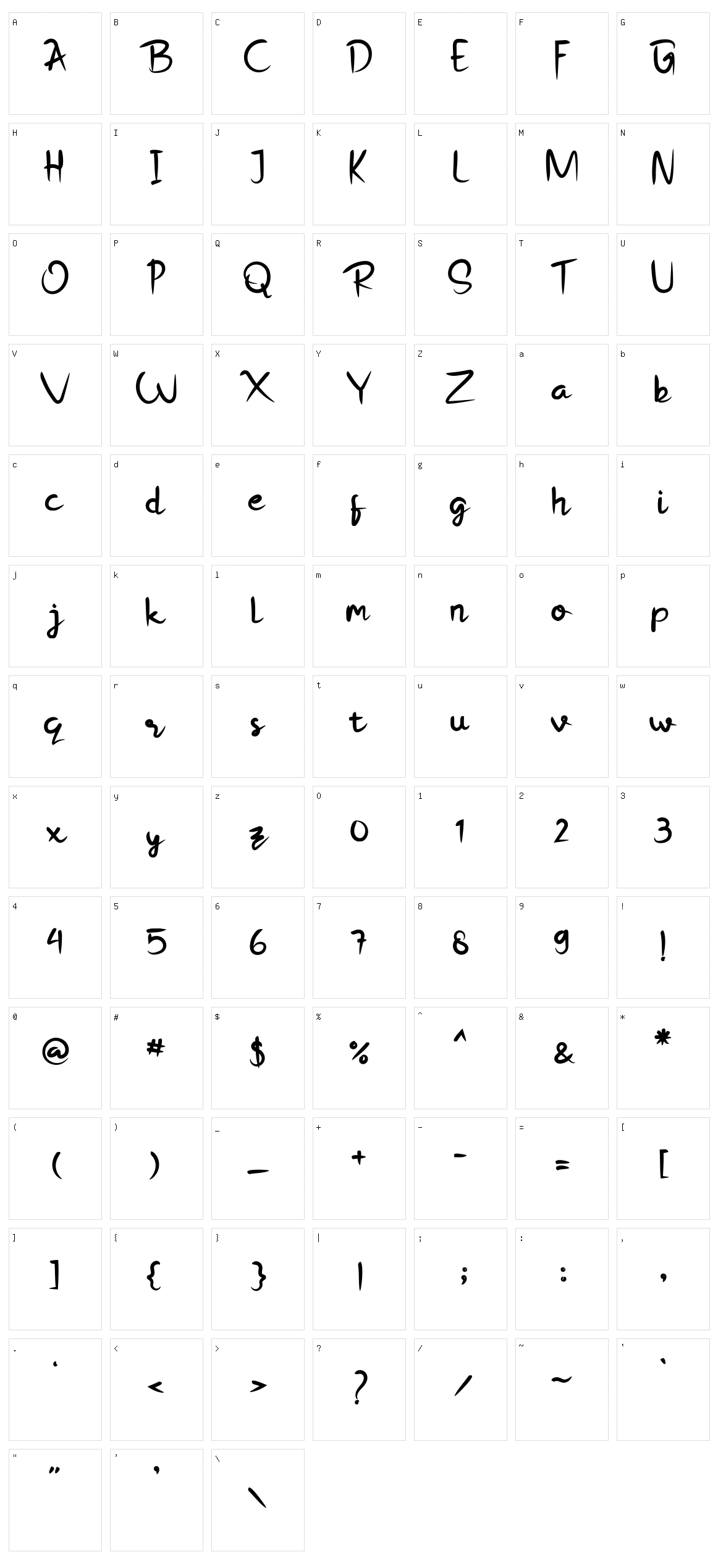 Bigswash Character Set