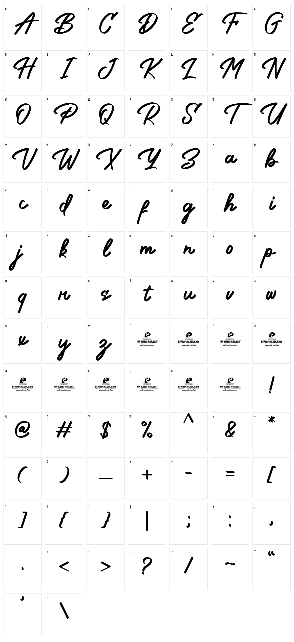 Bilground Character Set