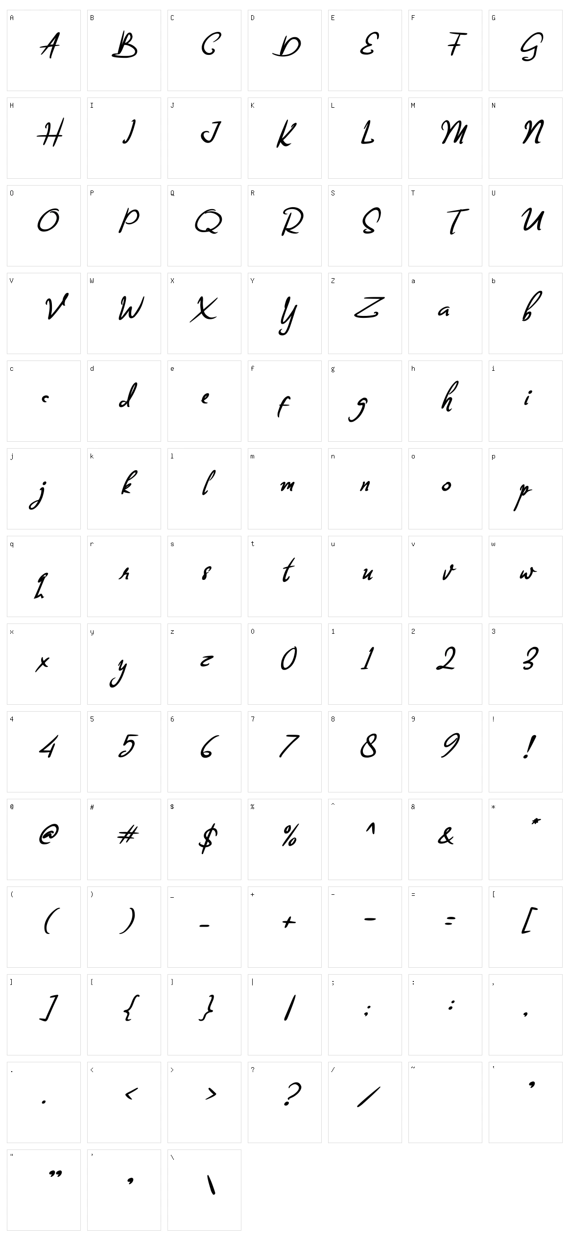 Billea Quin Character Set