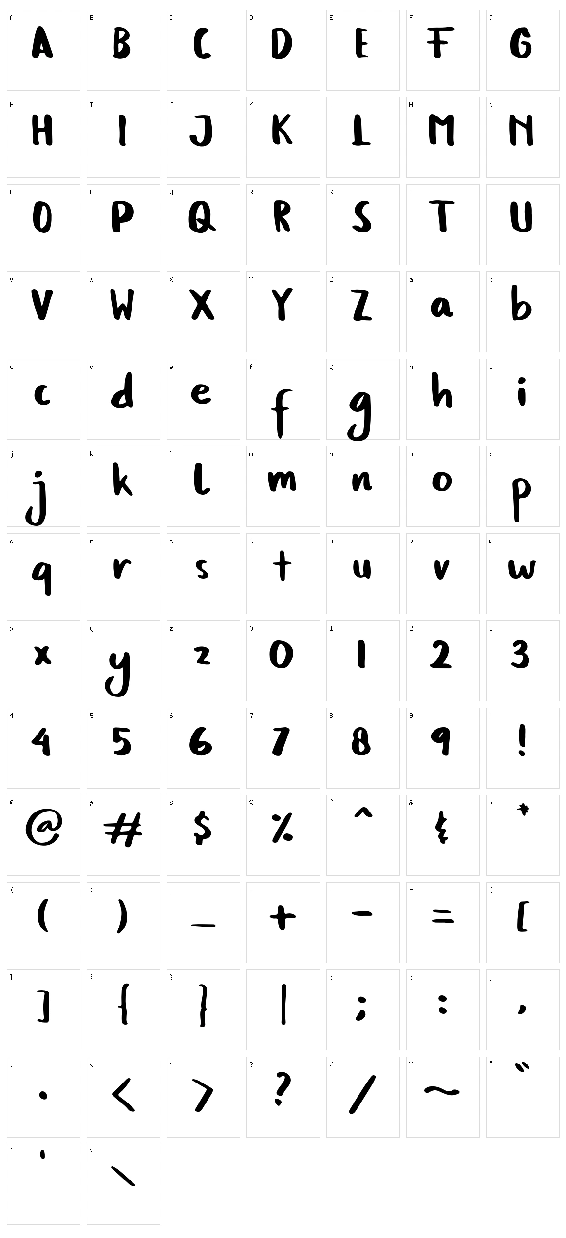 Billie Character Set