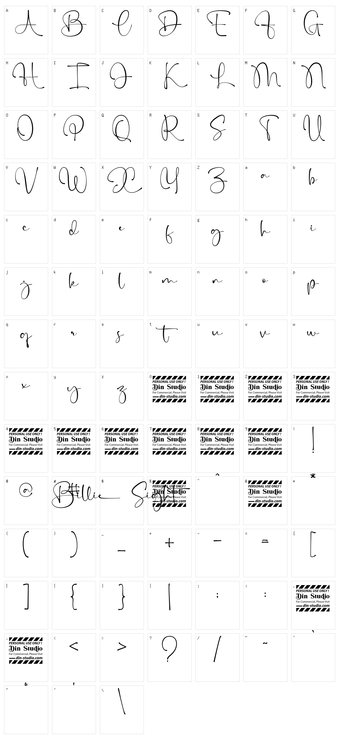 Billie Sight Character Set