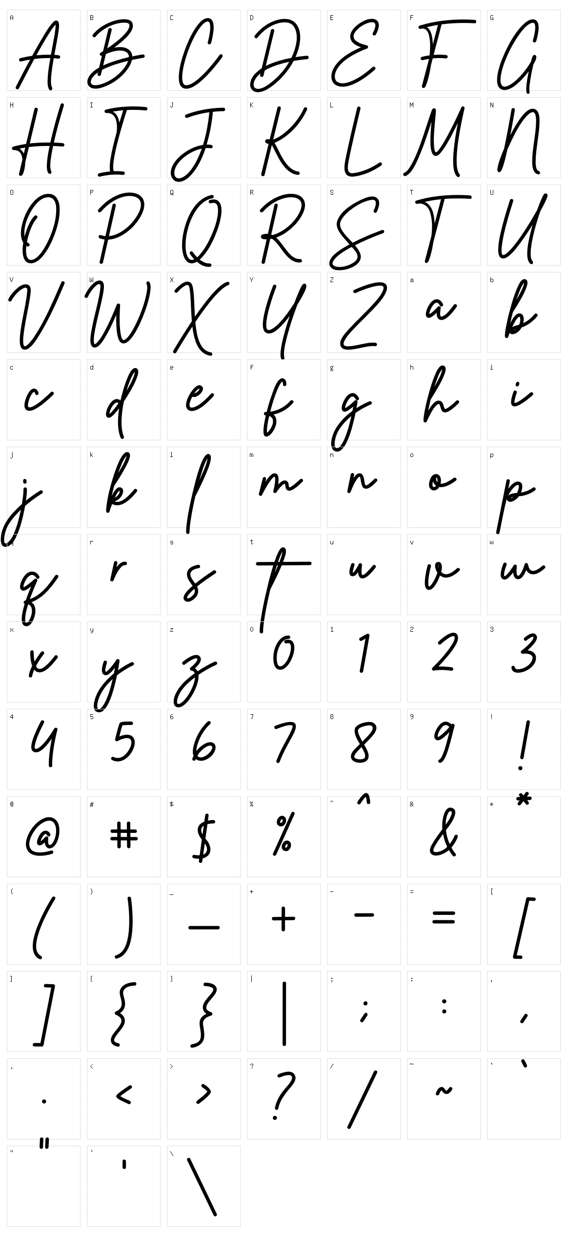 Billie Signature Character Set
