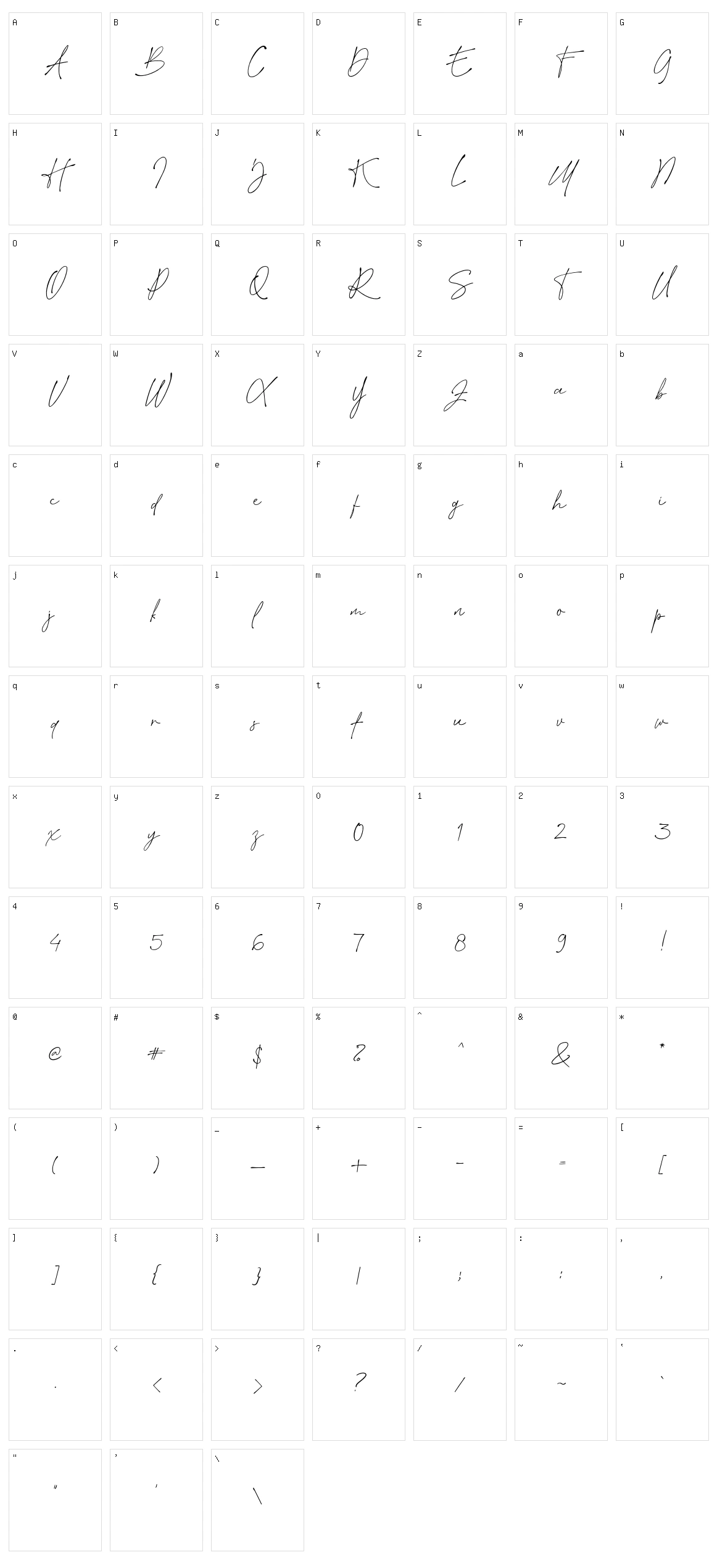 Billion Reach Character Set