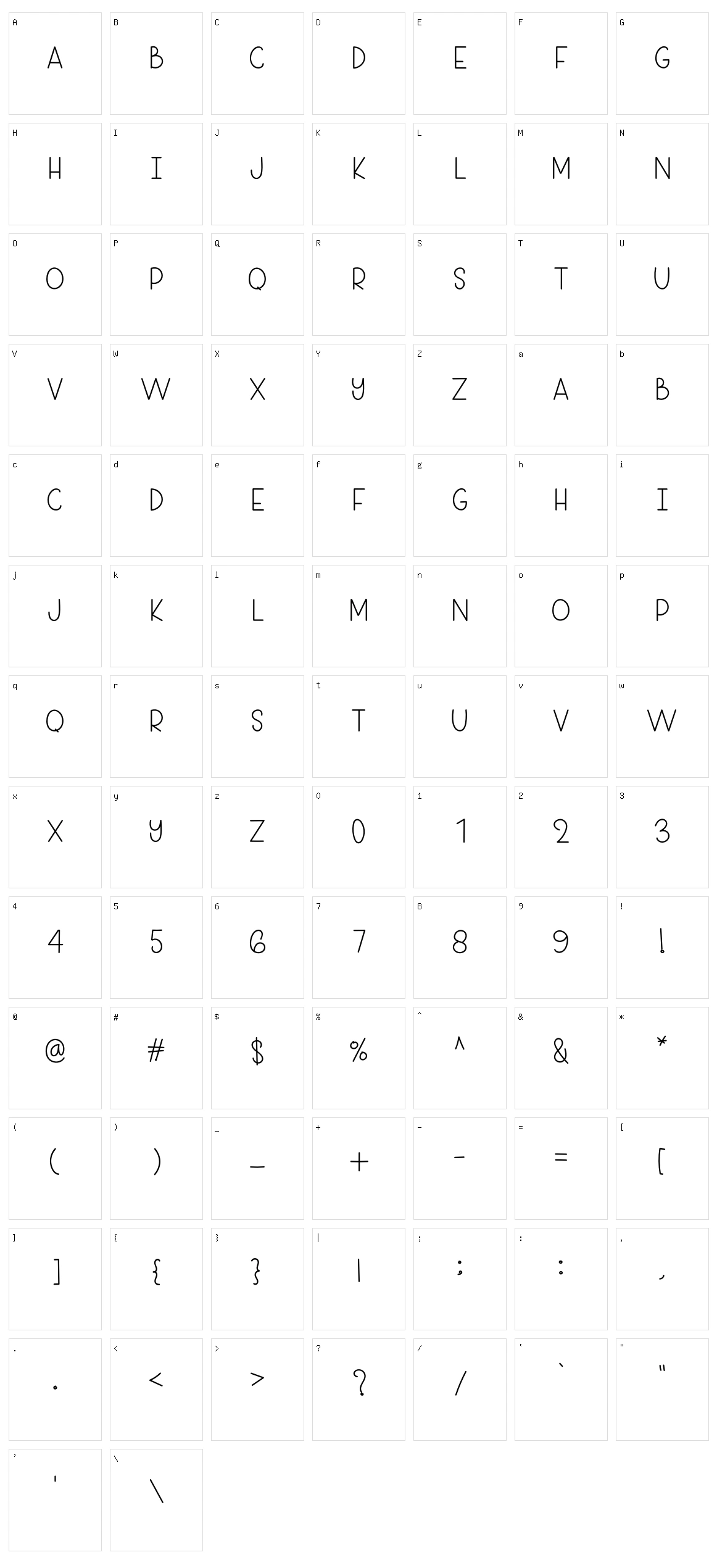 Billion Sernif Character Set