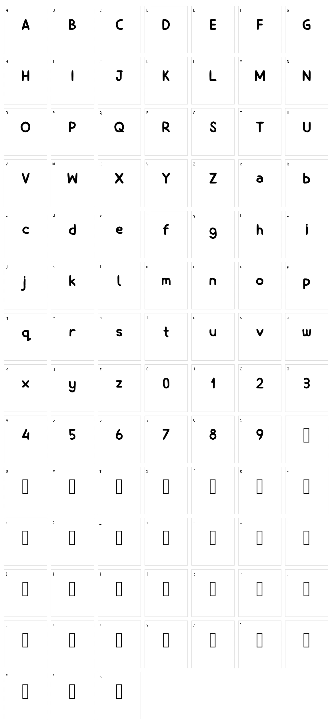 Billiony Character Set