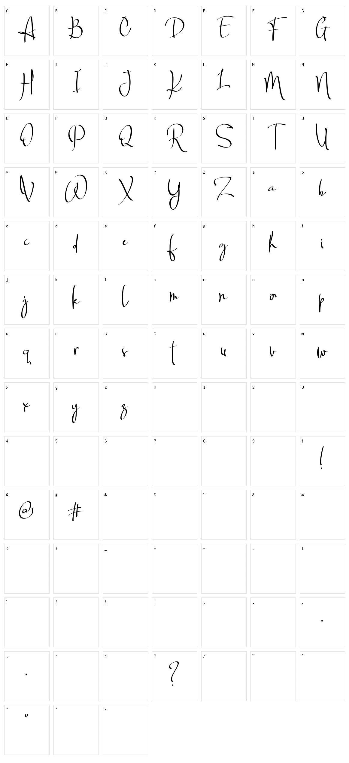 Billortte One Character Set
