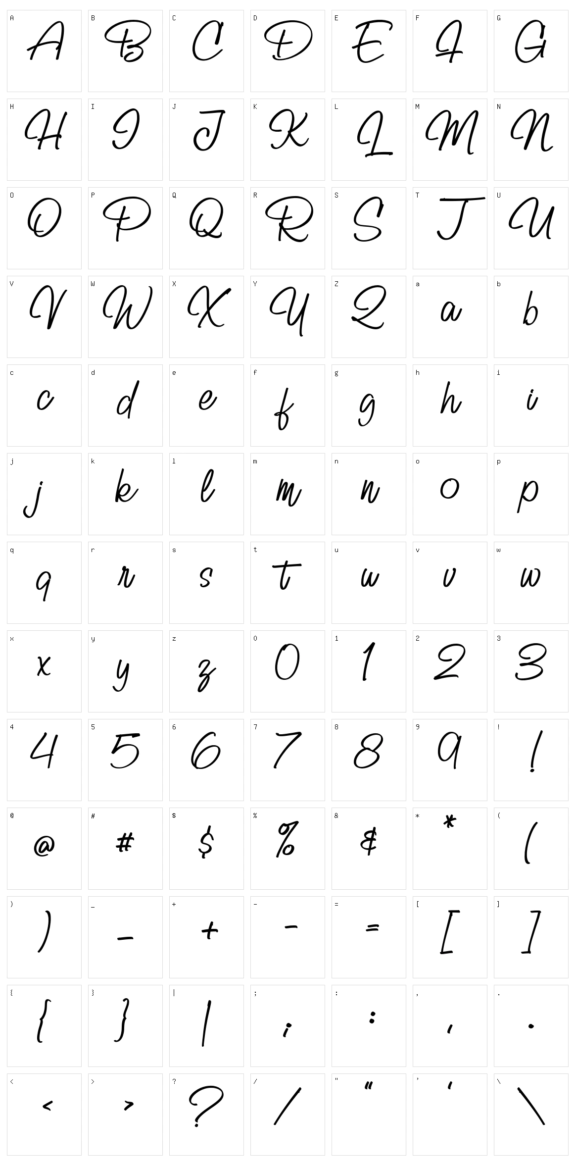 Billy Signature Character Set