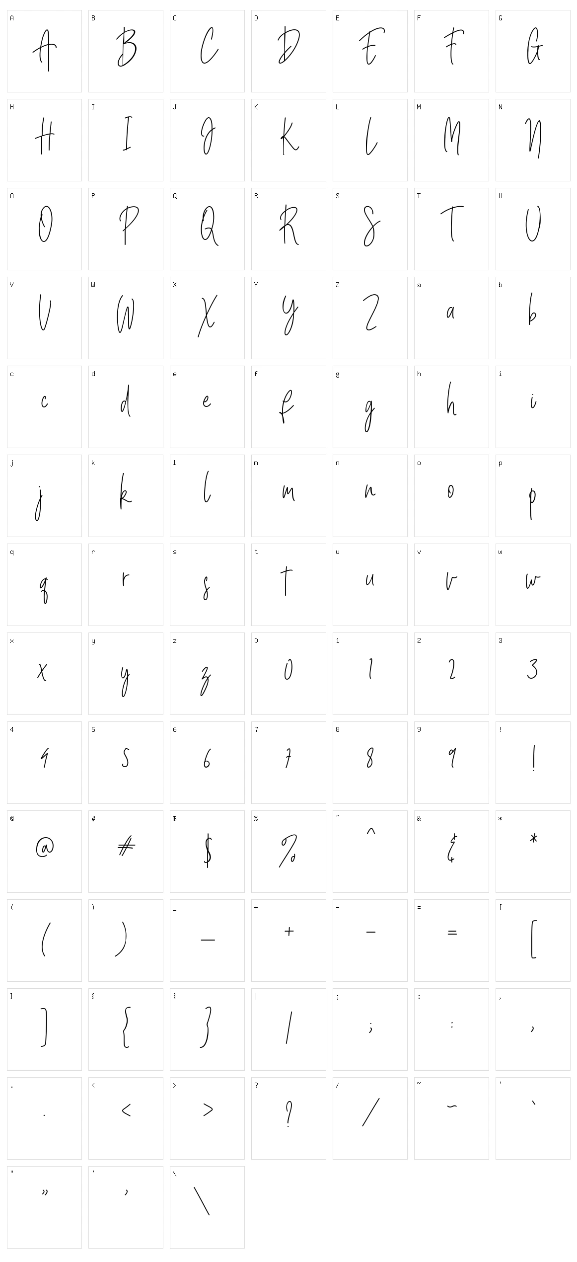 Billystuck Character Set