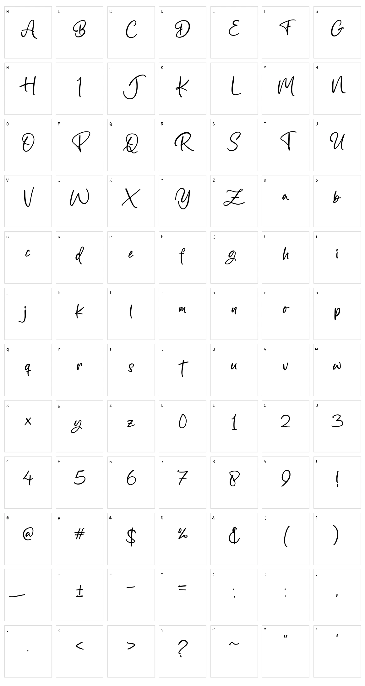 Bilya Signature Character Set