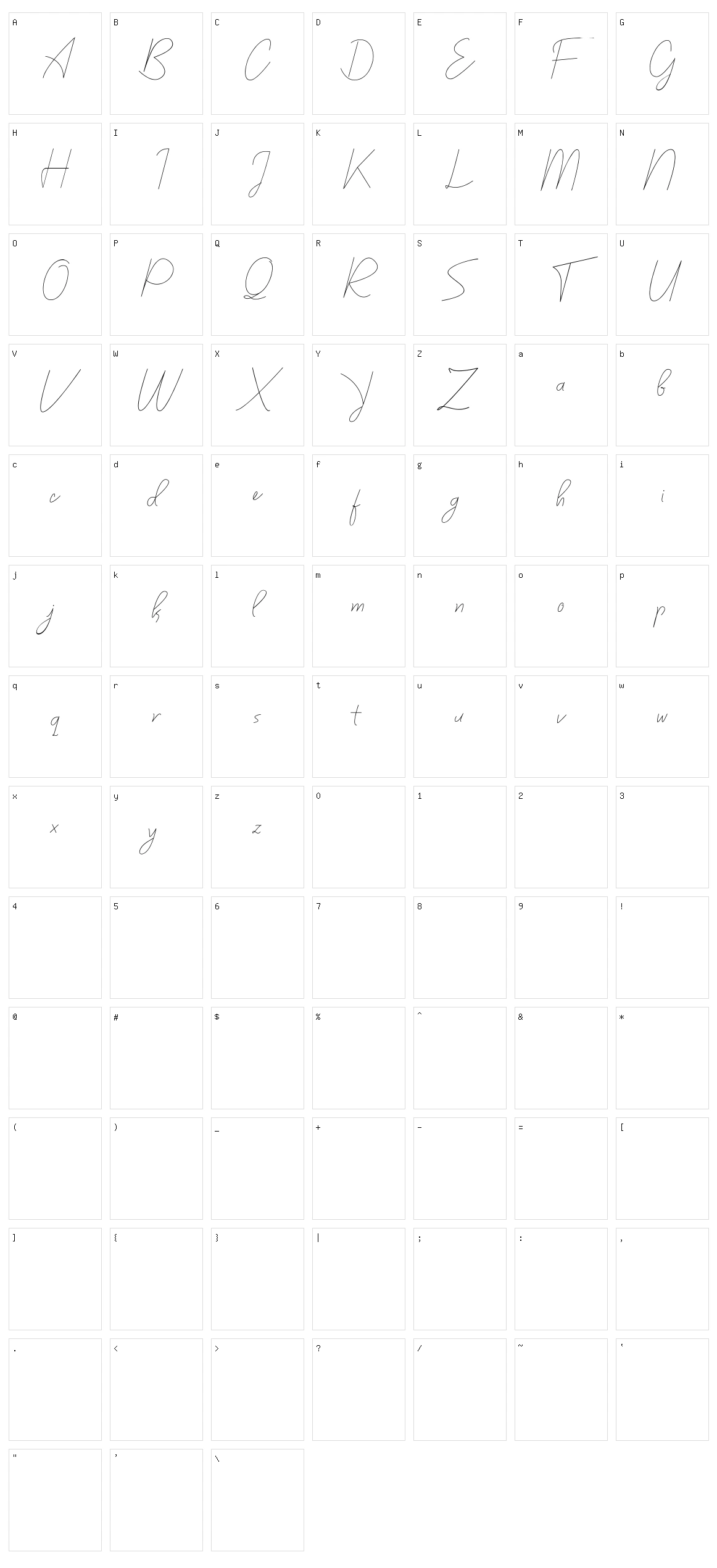 Bilyardeis Character Set